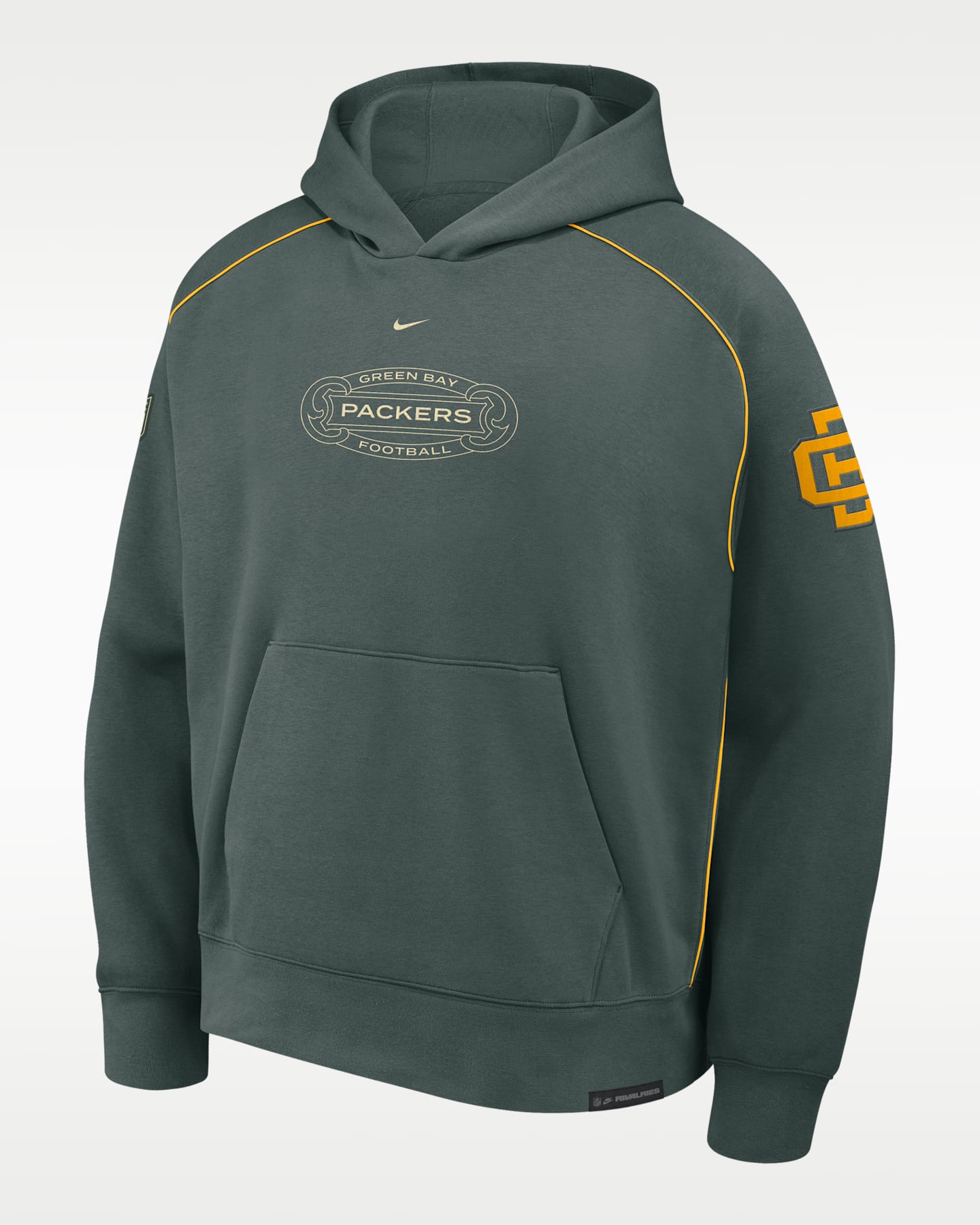 Мужское худи Nike Green Bay Packers Rivalries Collection Air NFL Pullover, цвет: Винтажный зелёный — фото 3