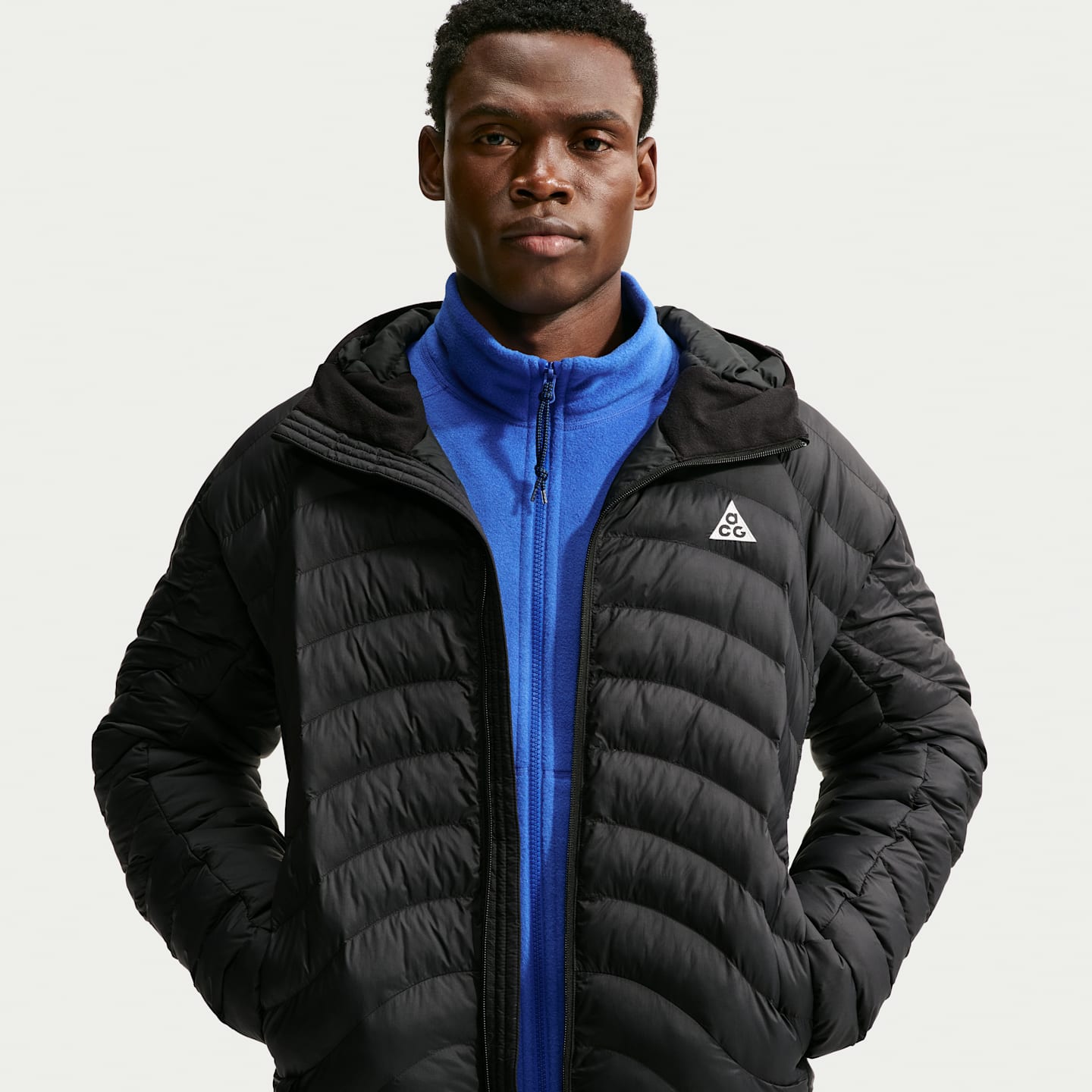 Мужская куртка с капюшоном Nike ACG Lava Flow Therma-FIT ADV, цвет: Чёрный / Снежный белый — фото 1
