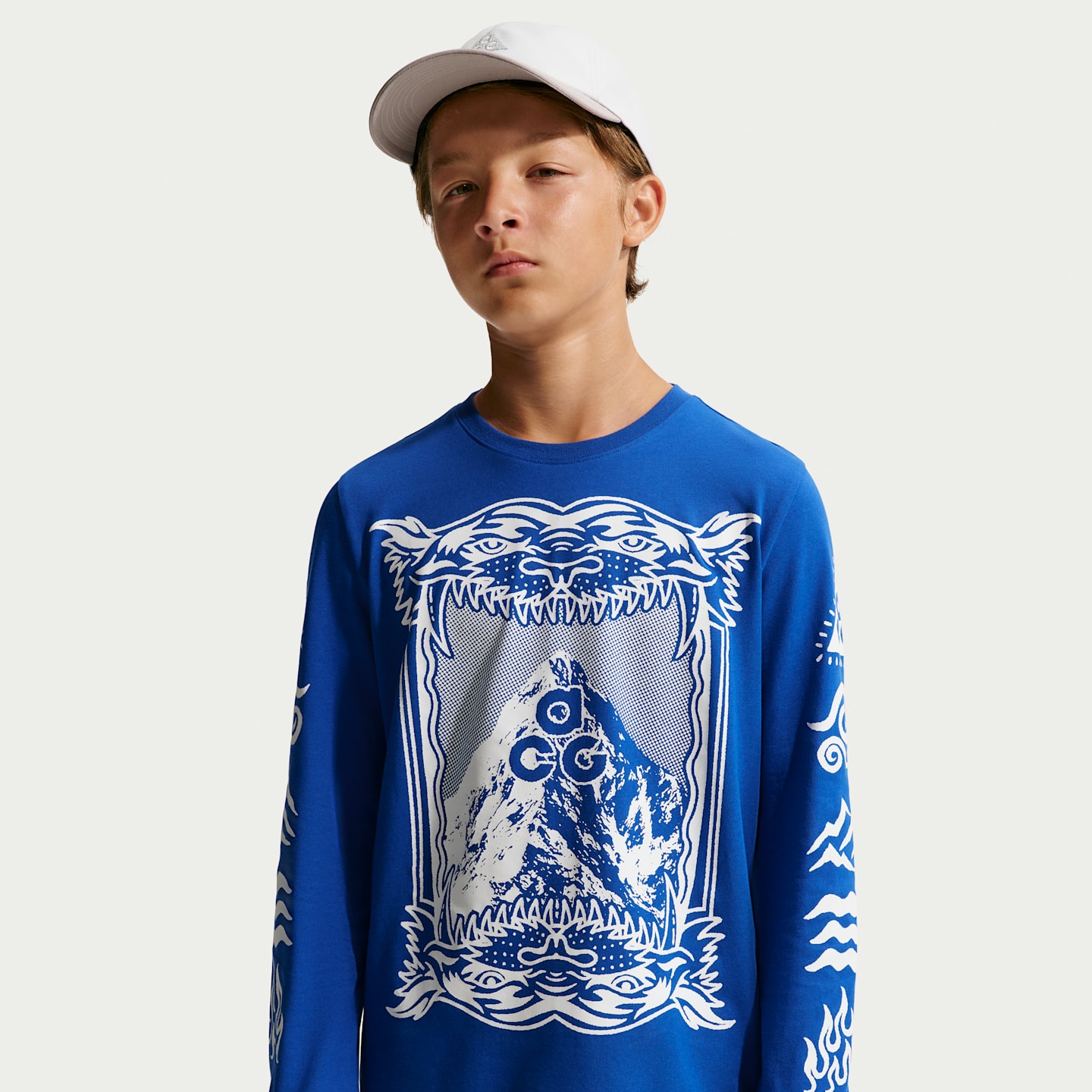 Детская футболка Nike ACG Dri-FIT Tiger Mountain Long- Sleeve, цвет: Королевский синий — фото 1