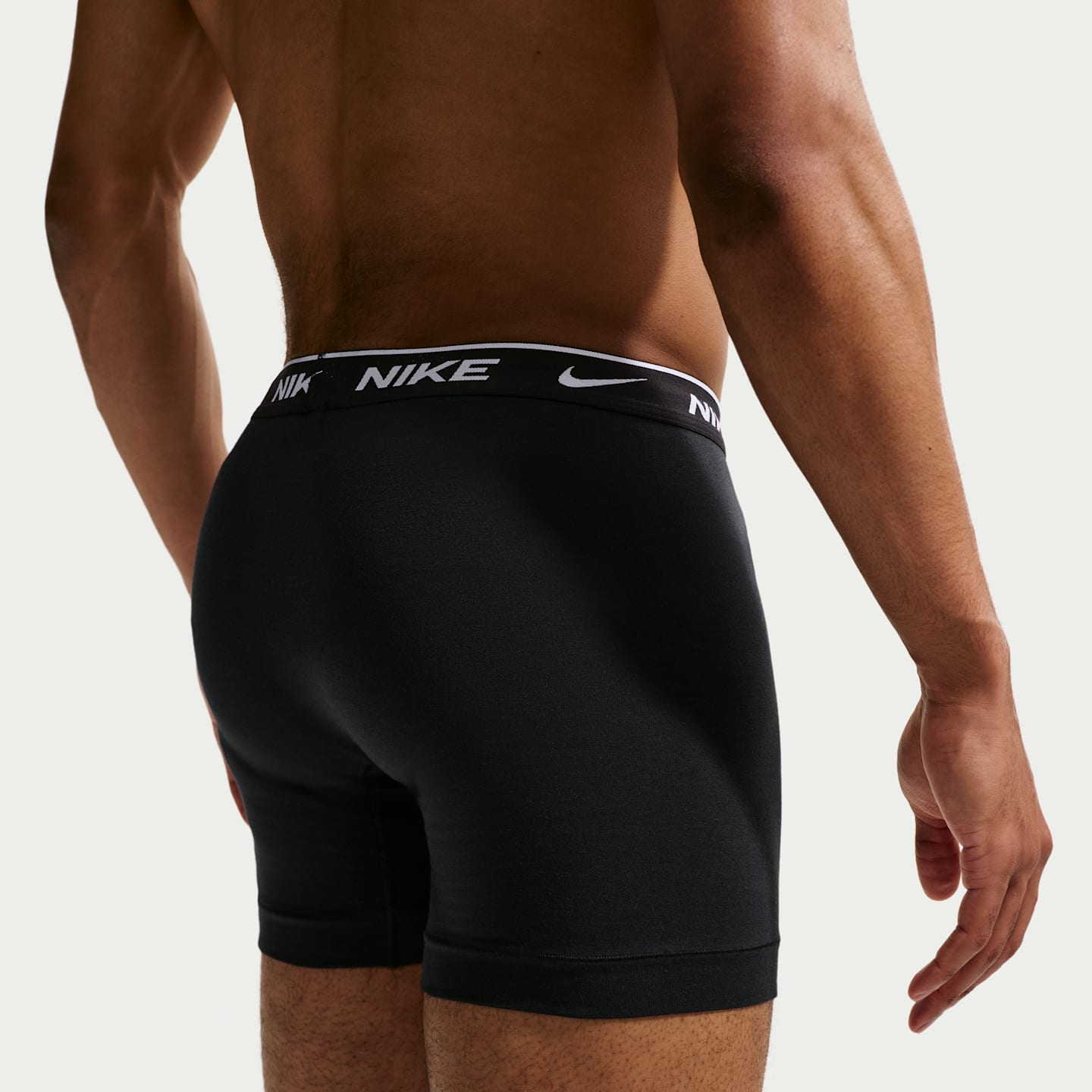 Мужские боксеры-брифы Nike Essential Cotton Stretch Dri-FIT, набор из 3 шт, цвет: Чёрный — фото 3