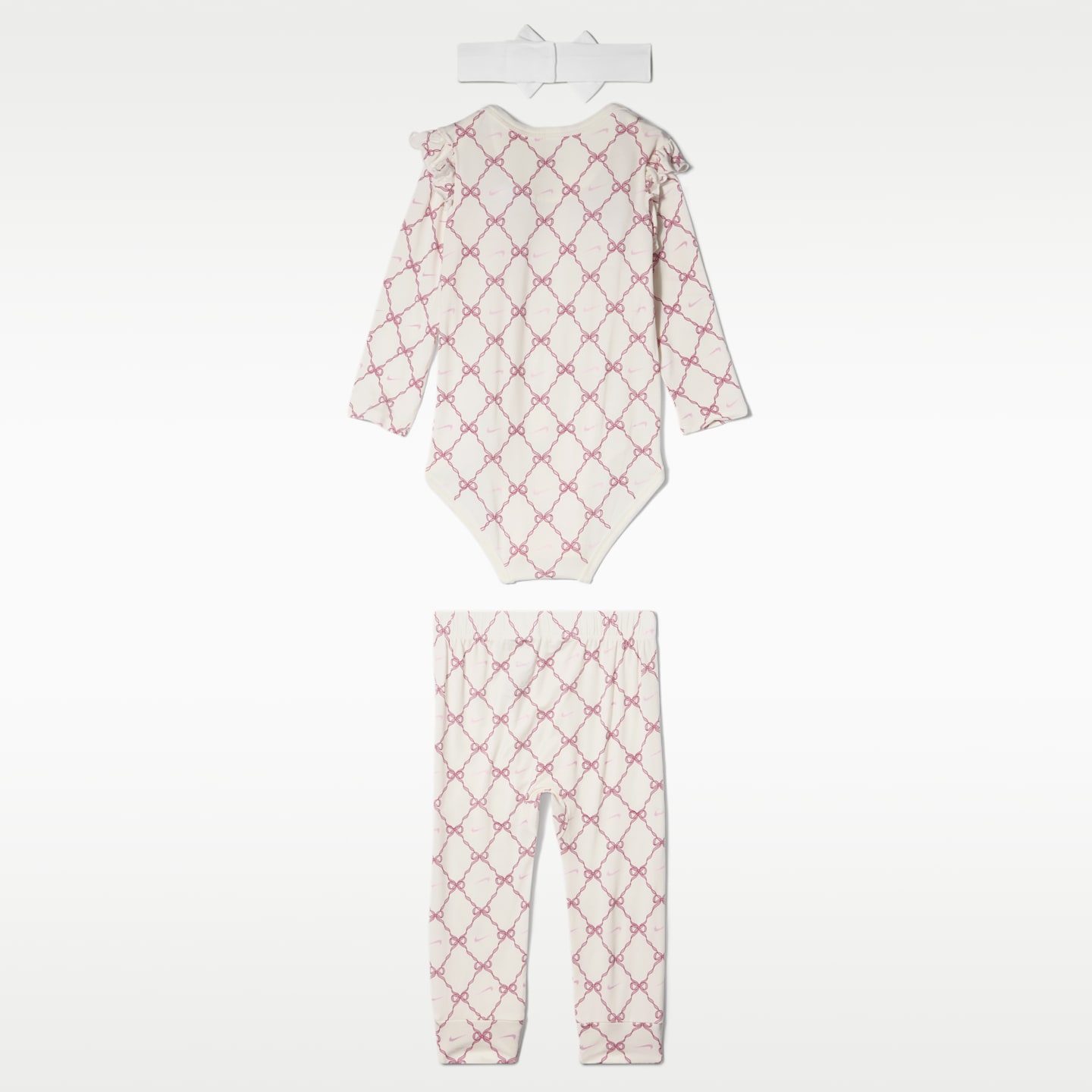 Детские комплекты Nike Ready, Set, Grow! Baby (6-12M) 3-Piece Set, цвет: Молочный / Свекольный — фото 2