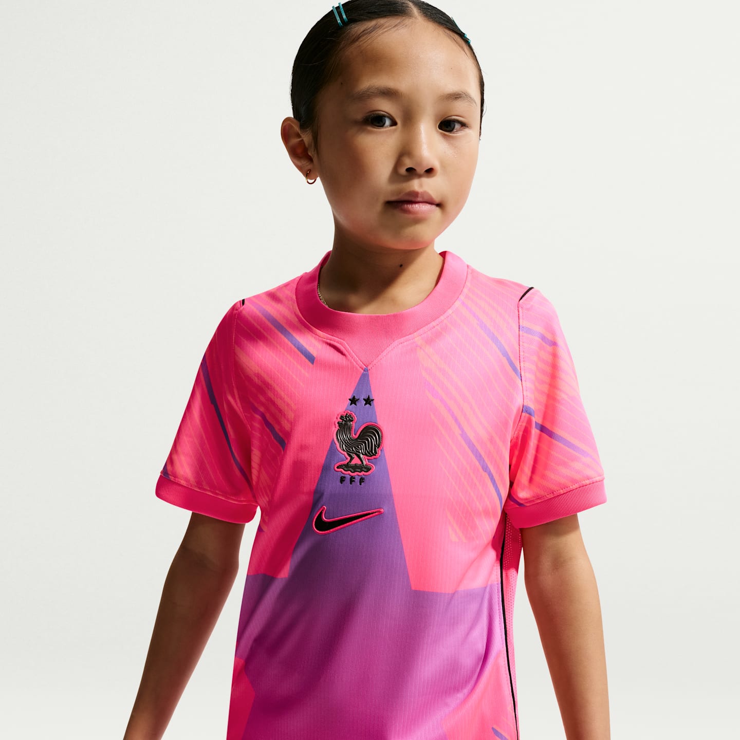 Детская футбольная футболка вратаря Nike FFF 2026 Stadium Dri-FIT Replica, цвет: Розовый / Закатный — фото 2