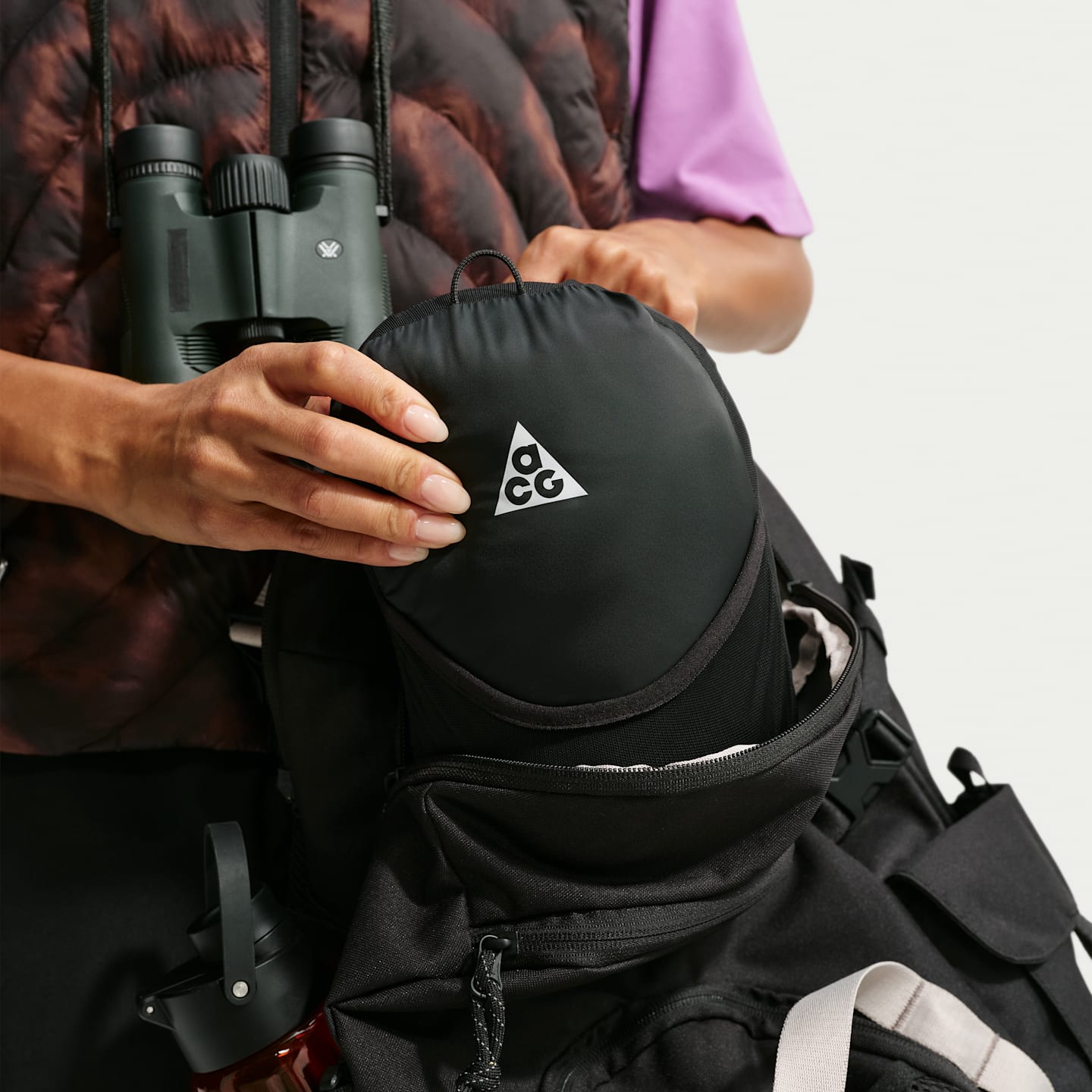 Женская куртка с капюшоном Nike ACG Lava Flow Therma-FIT ADV, цвет: Чёрный / Снежный белый — фото 9