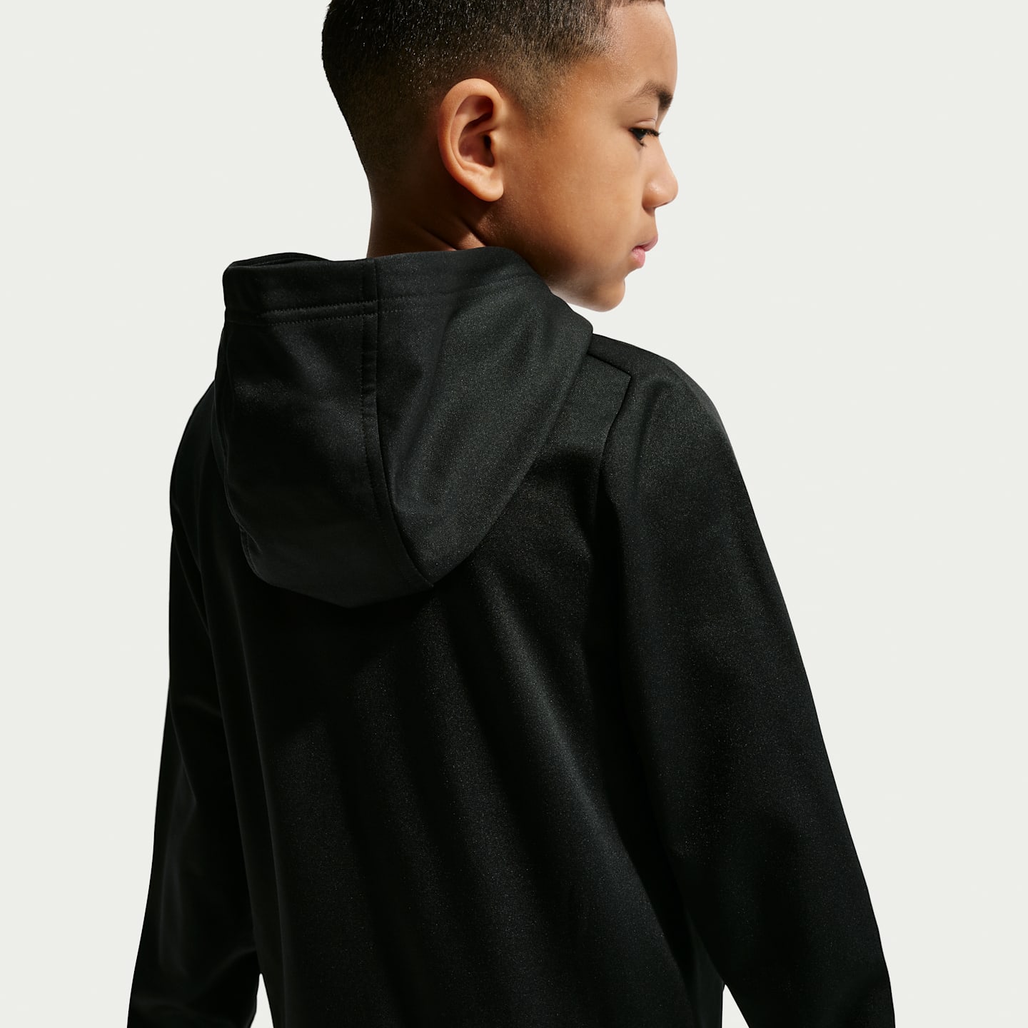 Худи Nike Therma-FIT Fleece Full-Zip для мальчиков, цвет: Чёрный / Белый — фото 2