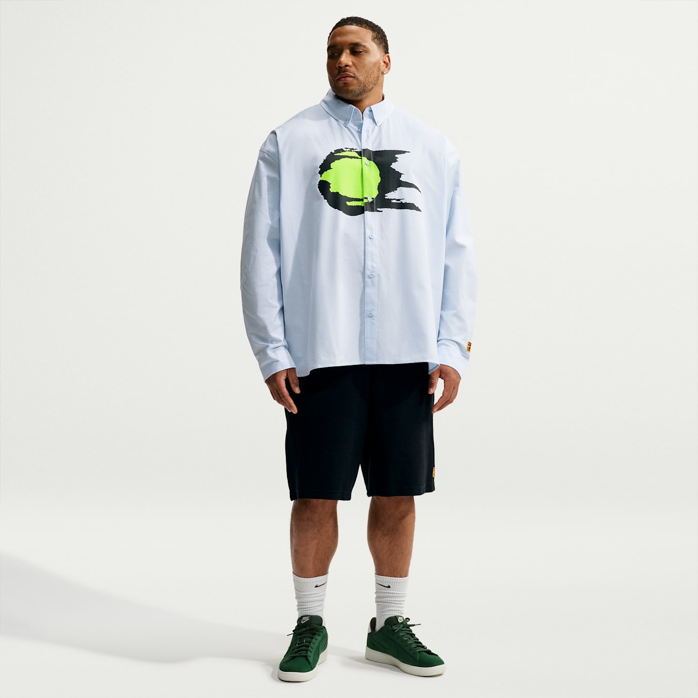 Мужская оксфордская рубашка с длинным рукавом Nike Club Rules, цвет: Синий — фото 10