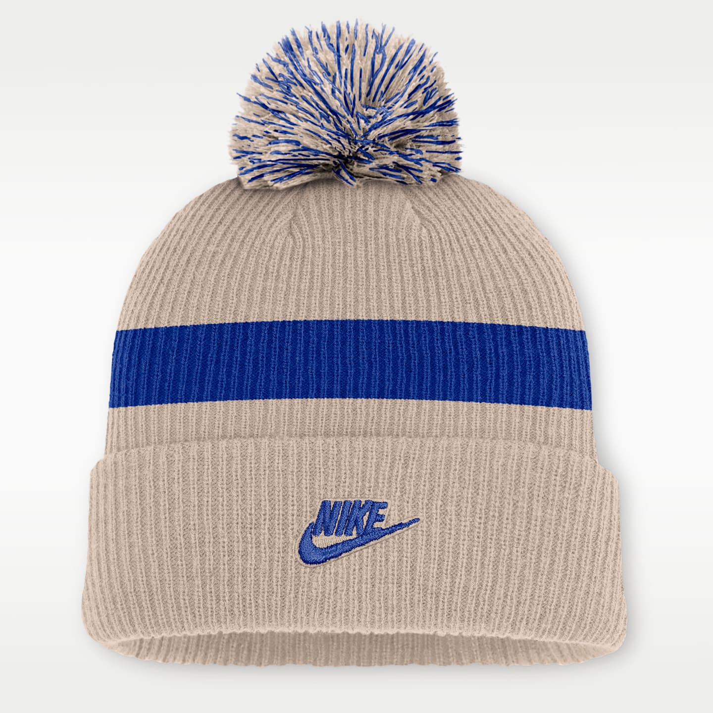 Мужская шапка-бини Nike NFL Los Angeles Rams Rewind Peak с отворотом и помпоном, цвет: Песочный — фото 2