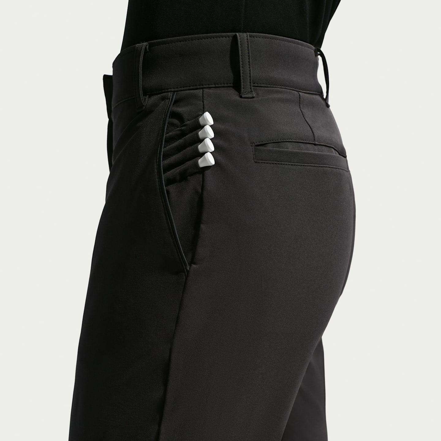 Женские узкие брюки для гольфа Nike Golf Club Repel со средней посадкой, цвет: Чёрный / Белый — фото 6