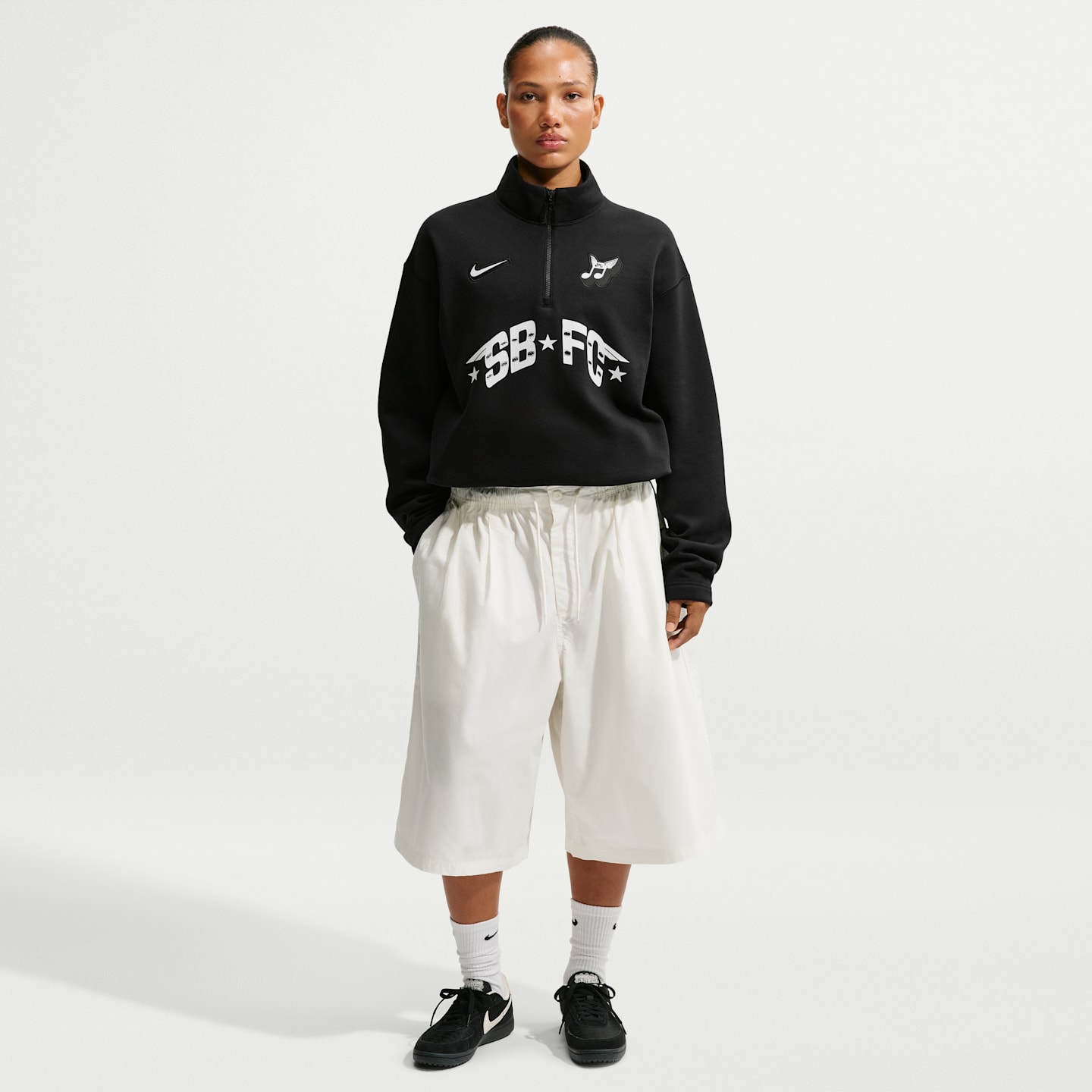 Свитшот для скейтбординга Nike SB флисовый на молнии 1/2, цвет: Чёрный — фото 6