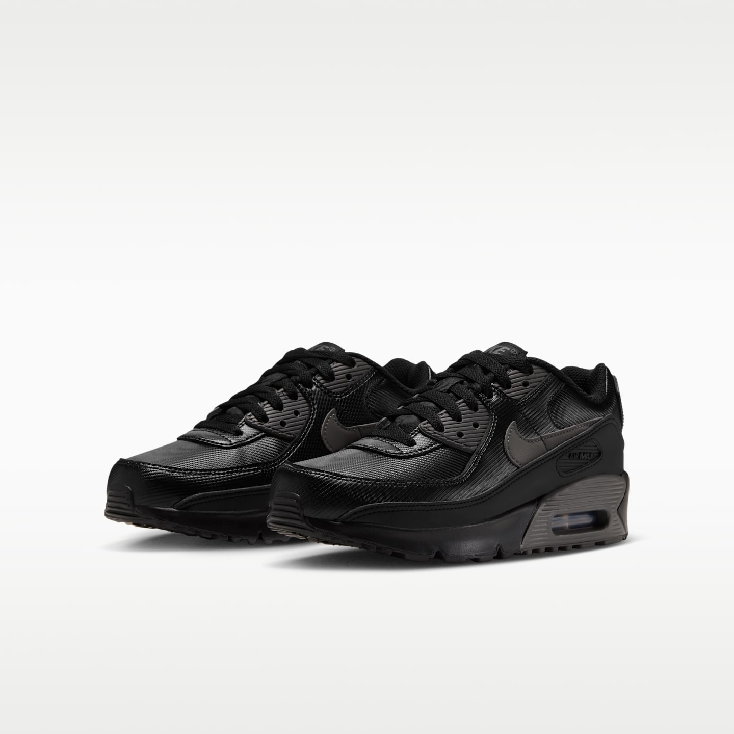 Детские кроссовки Nike Air Max 90 SE, цвет: Чёрный / Серебряный — фото 5