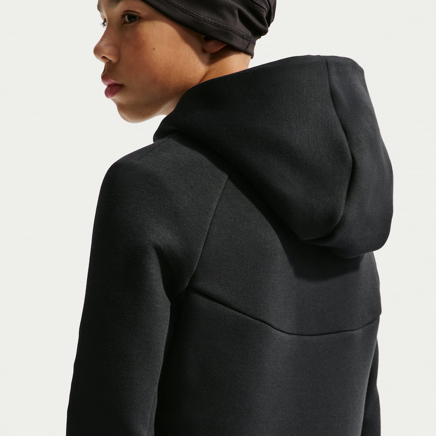 Детская футбольная худи на молнии Nike Usmnt Tech Fleece, цвет: Чёрный / Красный — фото 2