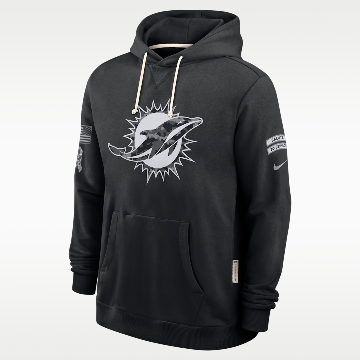 Мужское худи Nike Dri-FIT NFL Miami Dolphins Salute to Service Sideline, цвет: Чёрный — фото 1