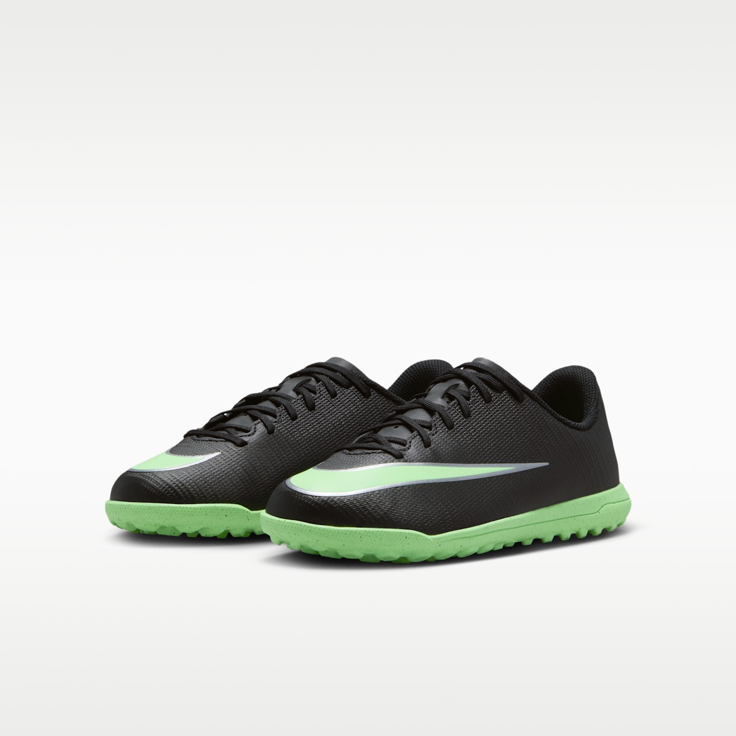 Детские кроссовки Nike Jr. Mercurial Vapor 17 Club Turf Low-Top Soccer, цвет: Чёрный / Зелёный — фото 5