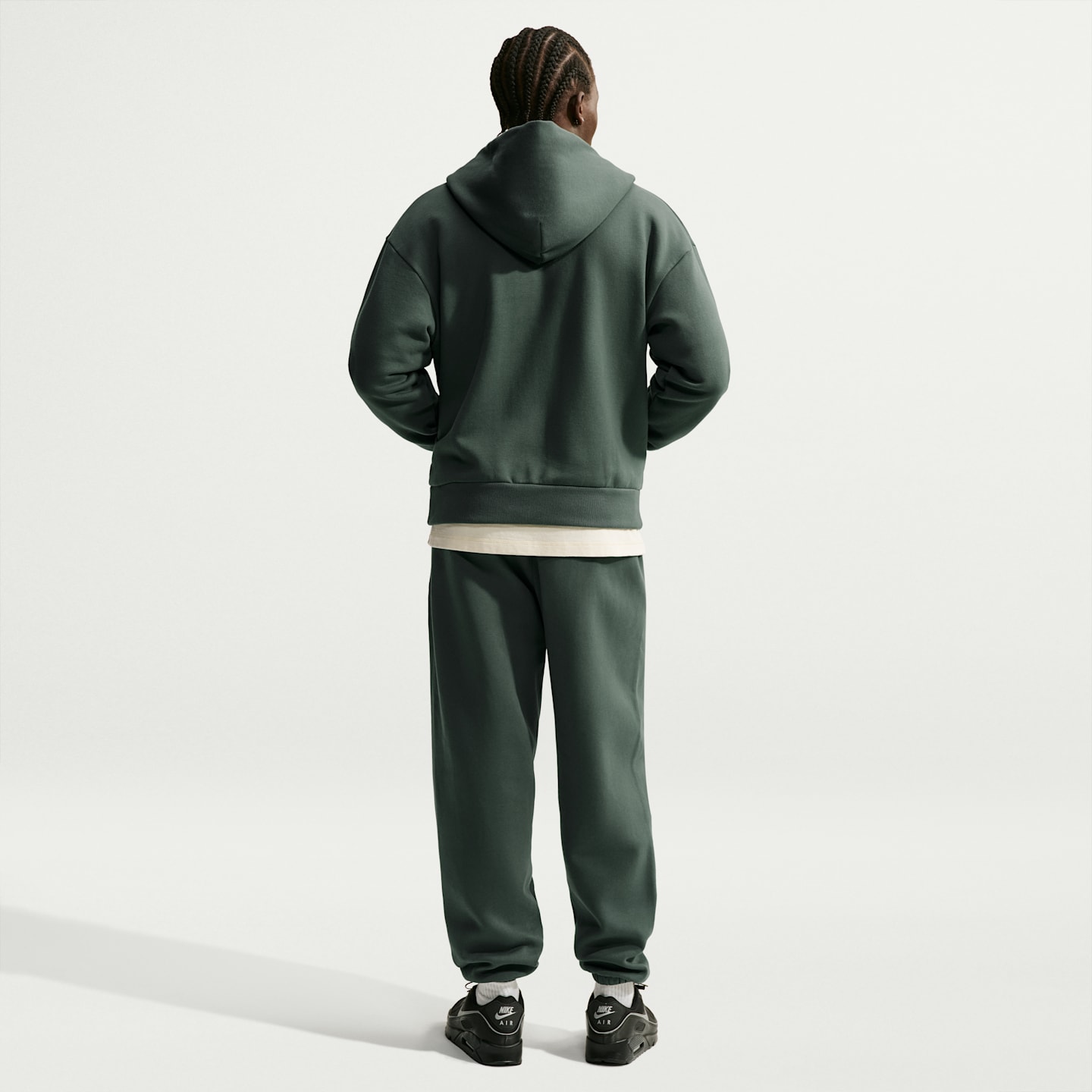 Мужское флисовое худи на молнии Nike Solo свободного кроя, цвет: Камуфляжный зелёный — фото 5