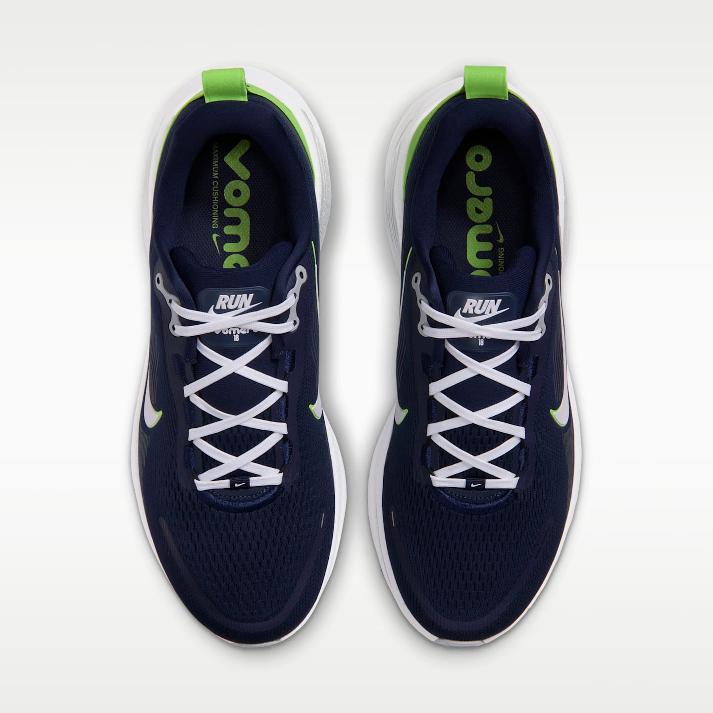Мужские кроссовки Nike Vomero 18 (Seattle Seahawks) NFL Road Running, цвет: Тёмно-синий / Волчий серый — фото 4