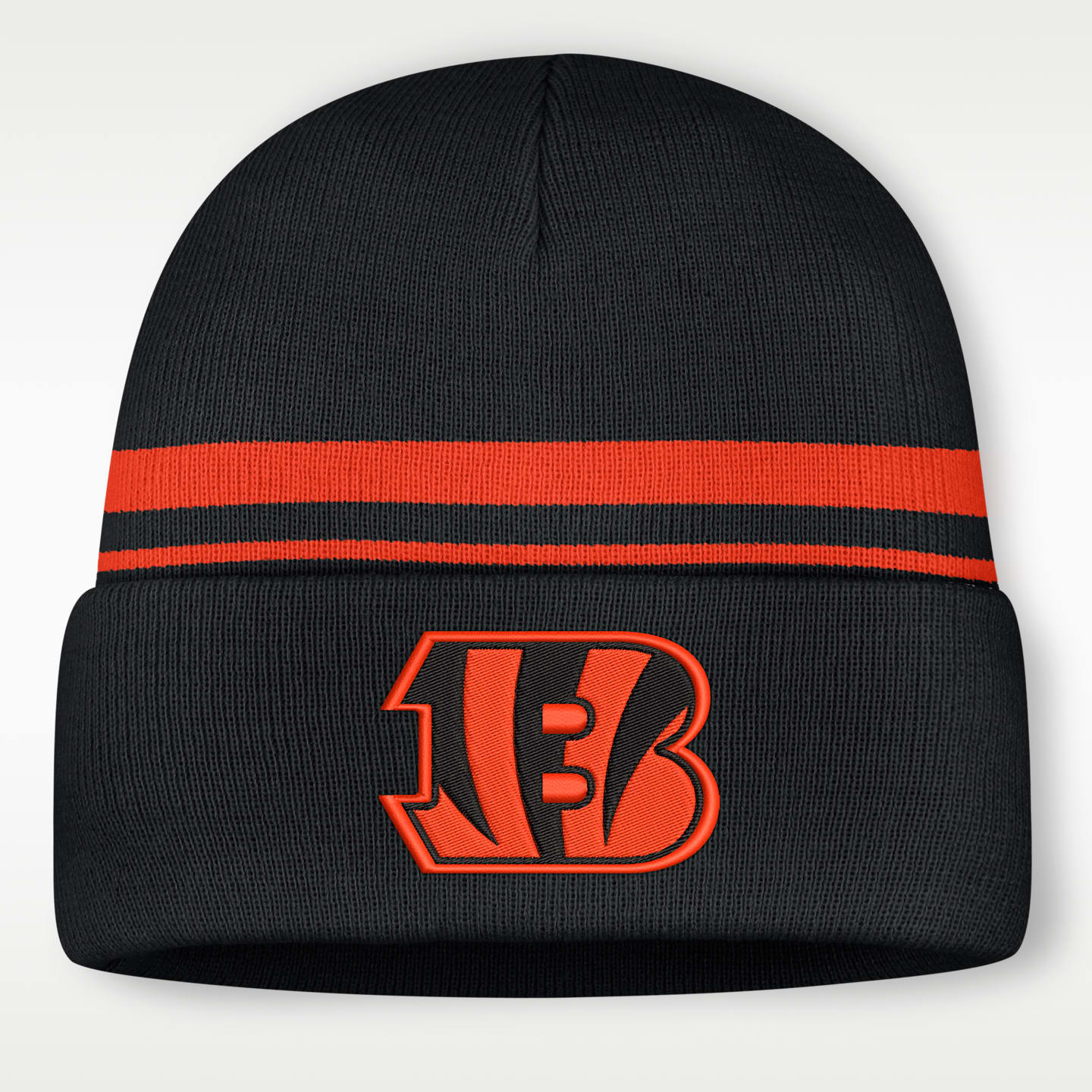 Мужская шапка-бини с отворотом Nike Cincinnati Bengals Primetime Utility NFL, цвет: Чёрный — фото 1