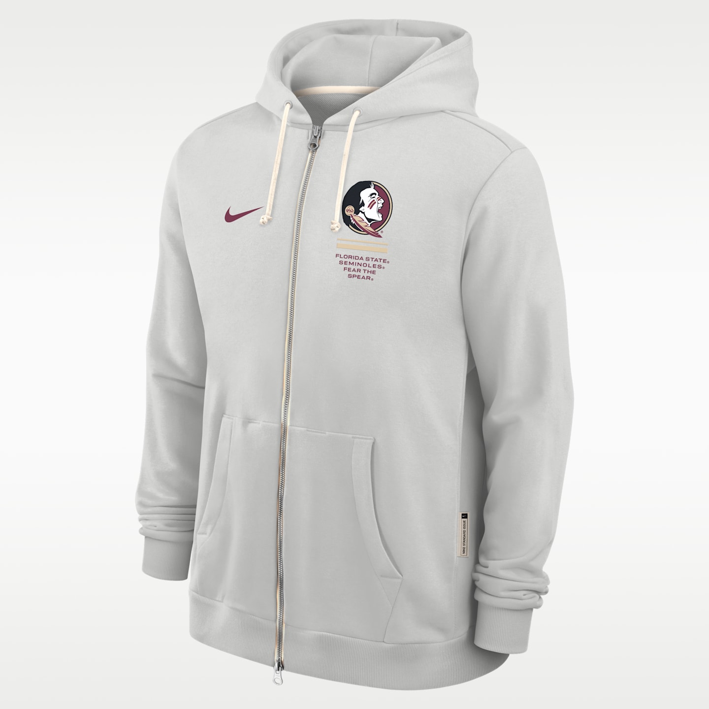 Мужское худи на молнии Nike Florida State Sideline Standard Issue Dri-FIT, цвет: Photon Dust — фото 1