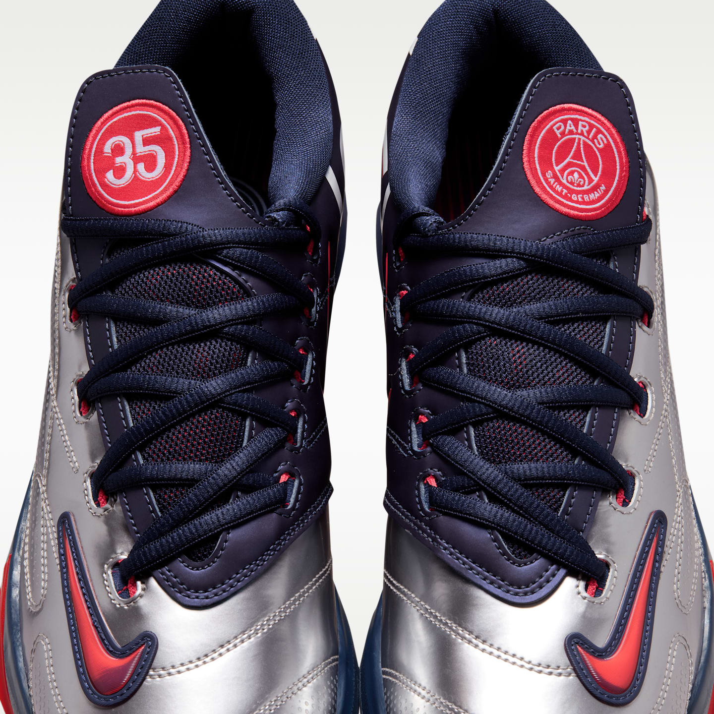 Мужские кроссовки Nike KD 6 x Paris Saint-Germain, цвет: Серебряный / Красный — фото 9