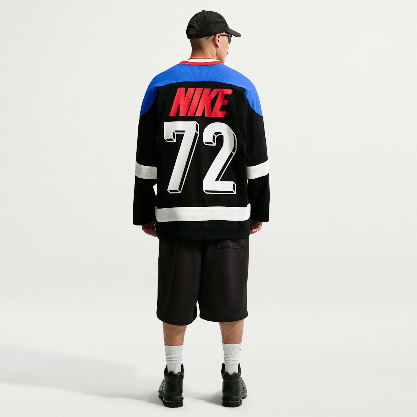 Мужской топ Nike Sportswear Club Hockey Jersey, цвет: Чёрный / Королевский синий — фото 5
