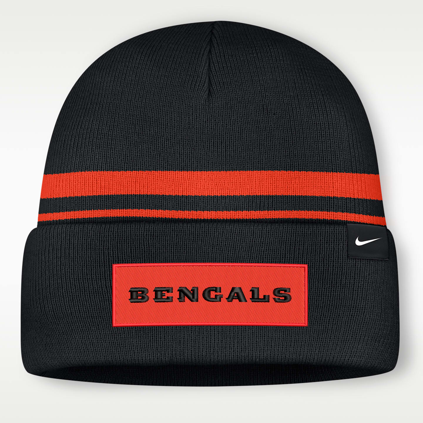 Мужская шапка-бини с отворотом Nike Cincinnati Bengals Primetime Utility NFL, цвет: Чёрный — фото 2