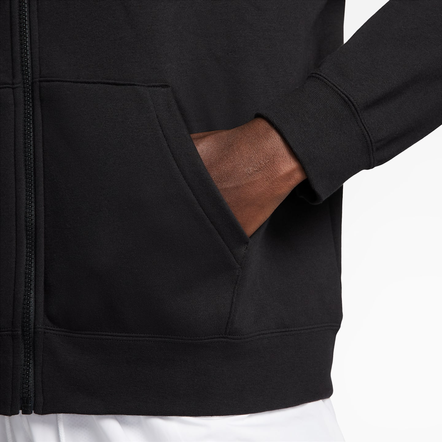 Женское худи на молнии Nike Sportswear Club Fleece, цвет: Чёрный / Белый — фото 5