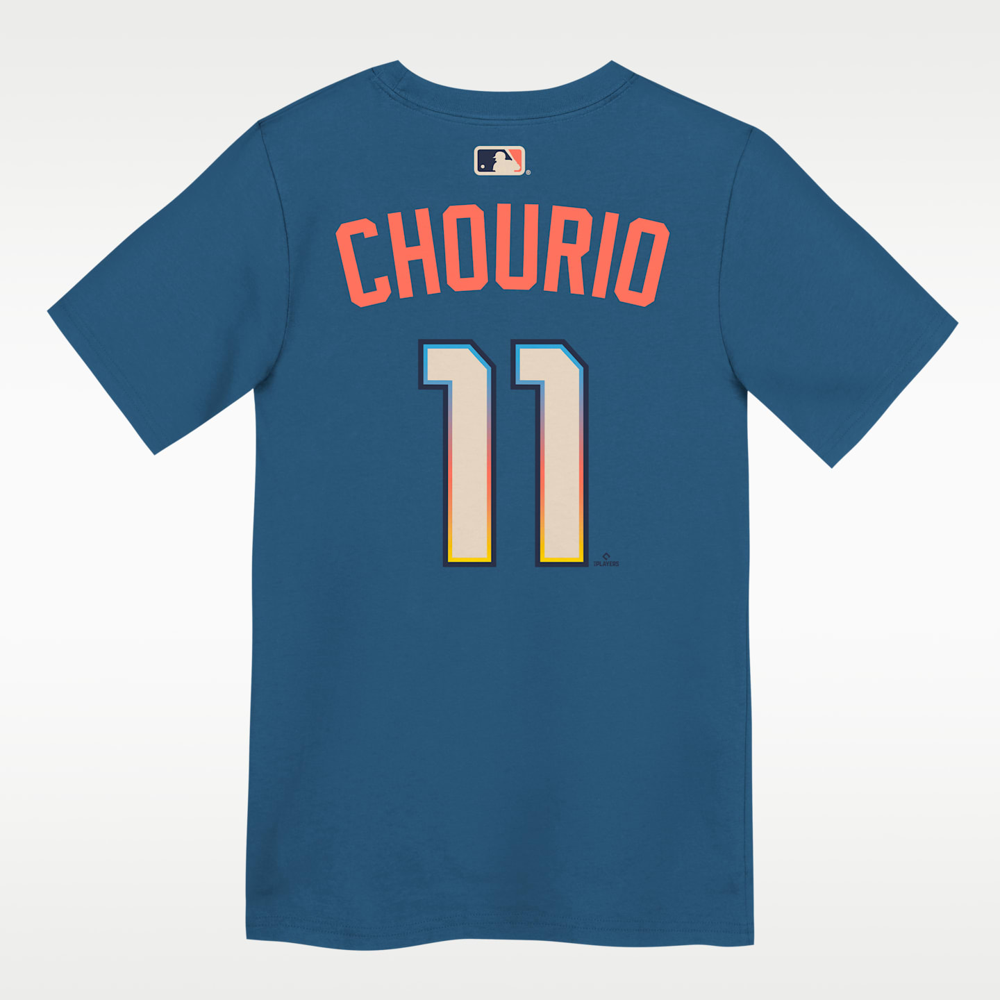 Детская футболка Nike Jackson Chourio Milwaukee Brewers City Connect MLB, малыши 4-7 лет, цвет: Серый синий — фото 2