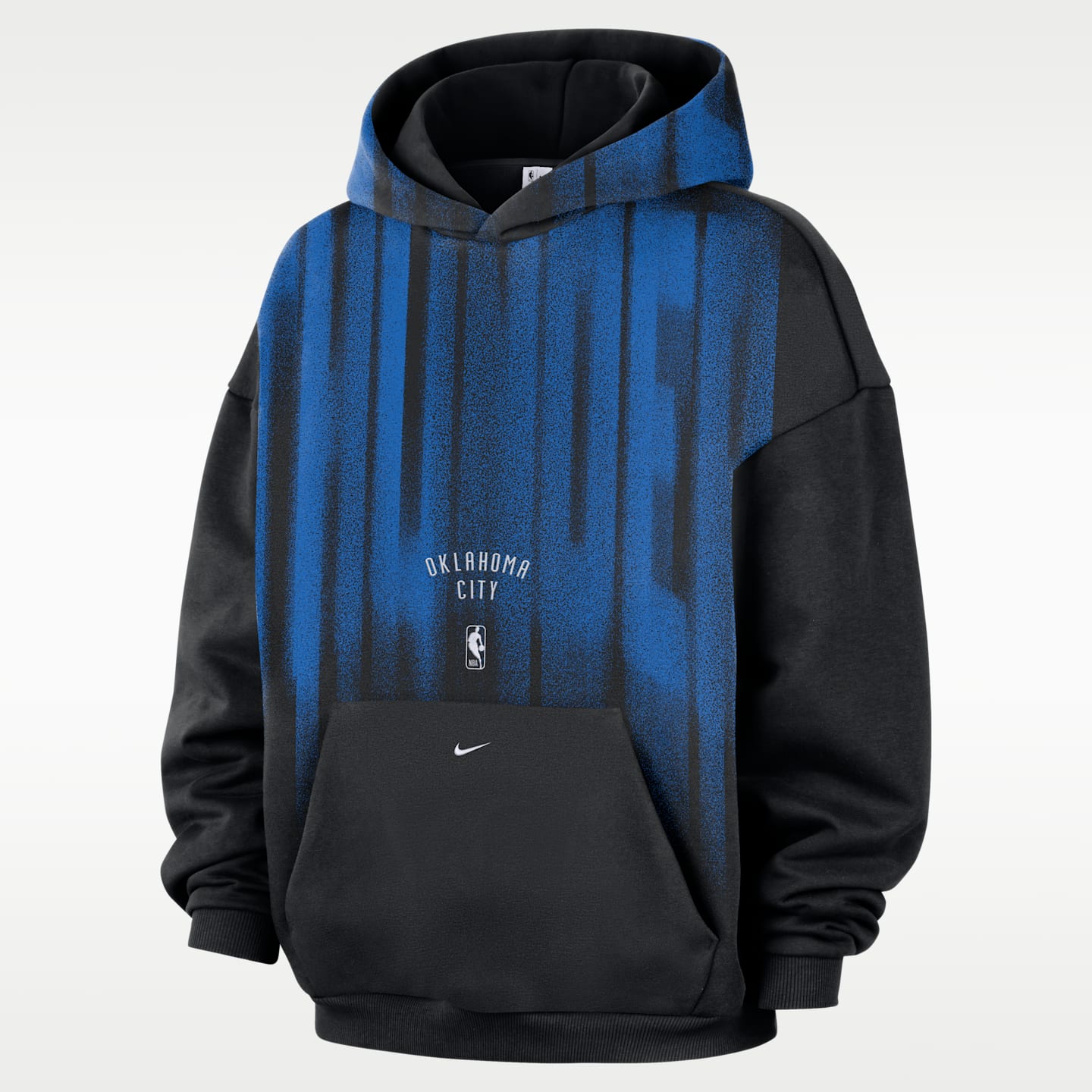 Мужское худи Nike Oklahoma City Thunder Standard Issue Therma-FIT Fleece Basketball, цвет: Чёрный / Белый — фото 1