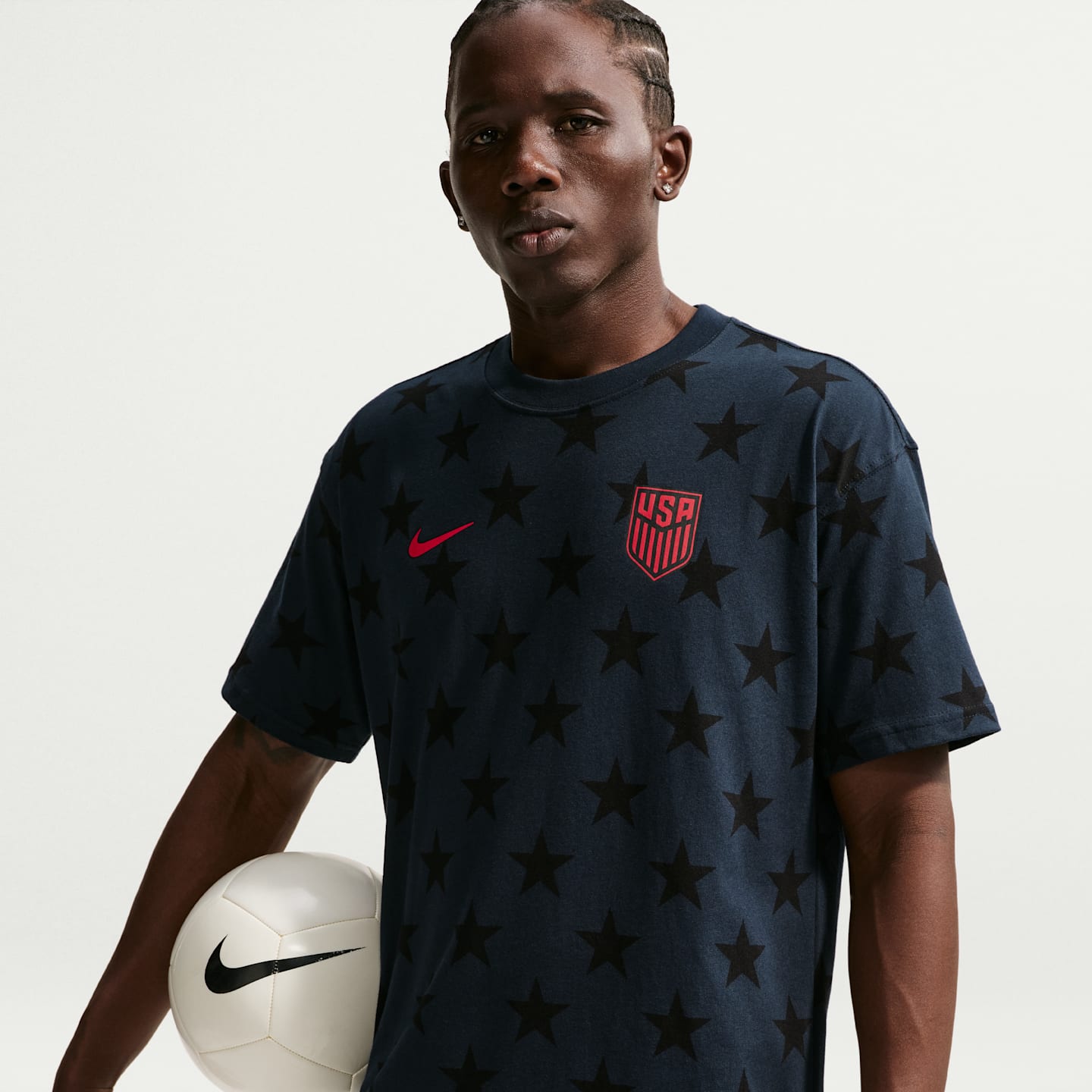 Мужская футбольная футболка Nike Usmnt, цвет: Тёмный обсидиановый — фото 1