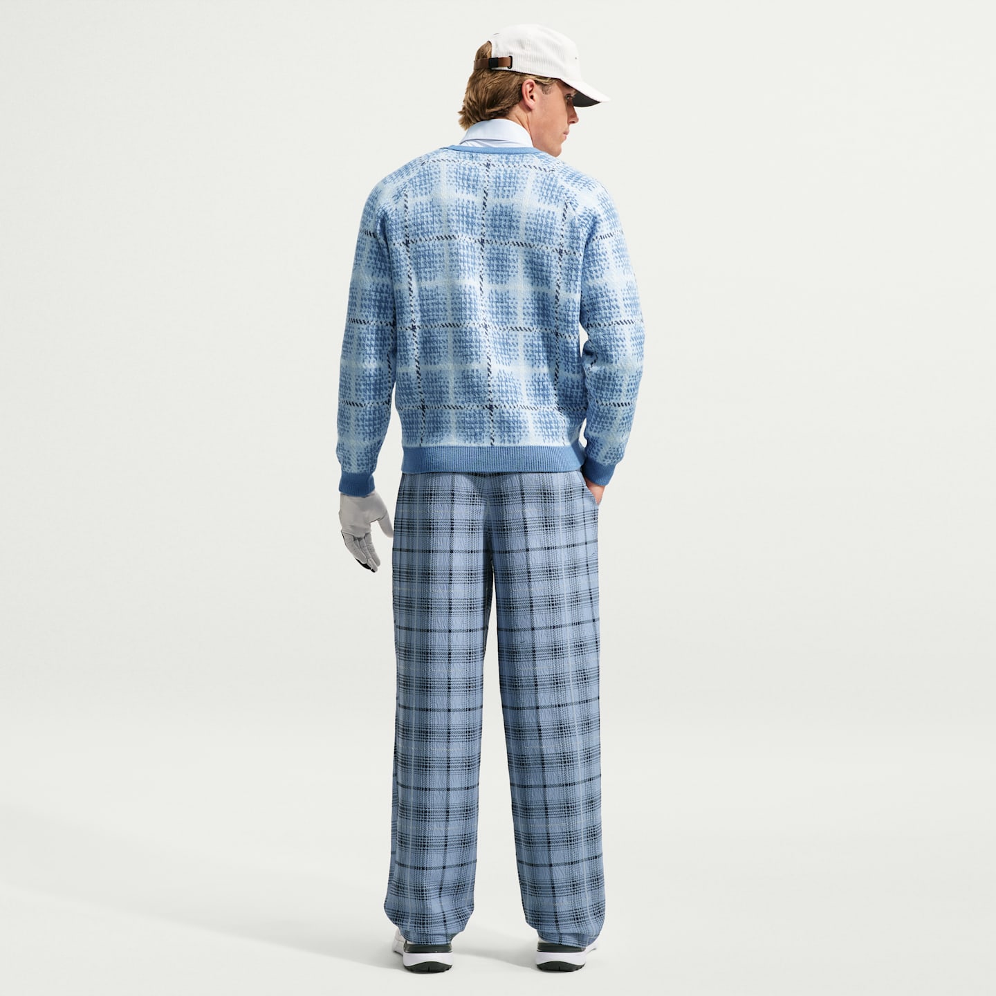 Кардиган для гольфа Nike Tartan свободного кроя, цвет: Синий — фото 5