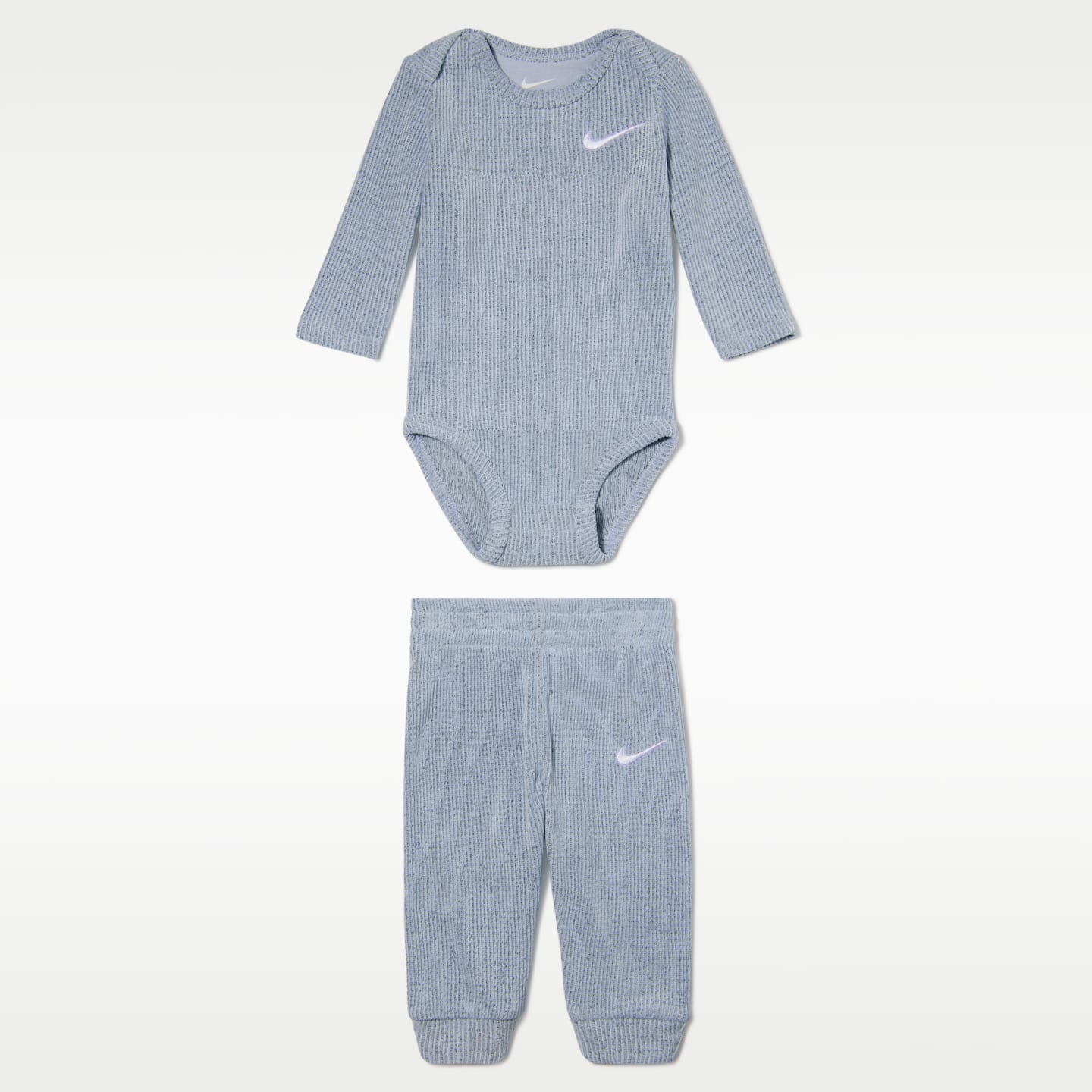 Комплект для малышей Nike Baby Essentials: боди с длинным рукавом и брюки, 0-6 мес, цвет: Синий — фото 1