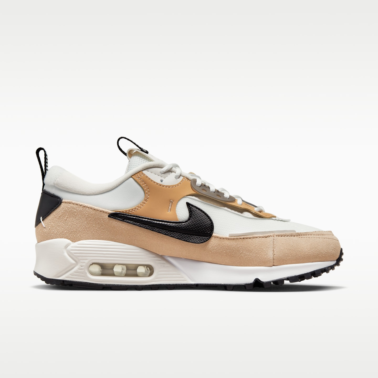 Женские кроссовки Nike Air Max 90 Futura, цвет: Натуральный бежевый / Чёрный — фото 3