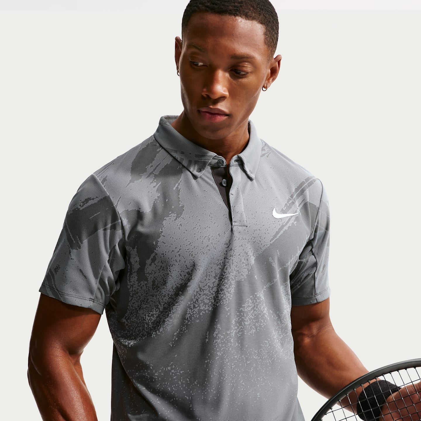 Мужское поло Nike NikeCourt Slam Dri-FIT ADV Tennis Polo, цвет: Антрацитовый / Серый — фото 3