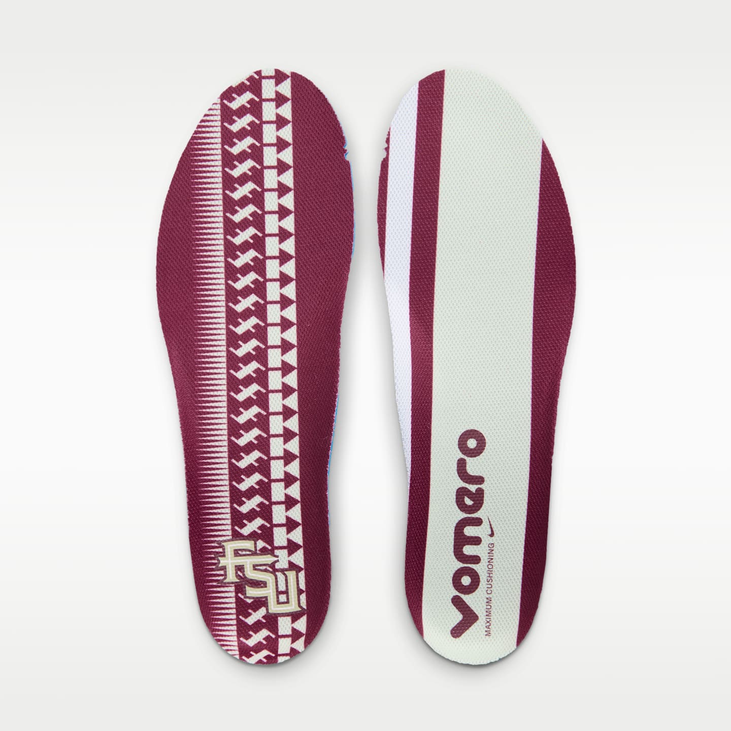 Мужские кроссовки Nike College Vomero 18 (Florida State) Road Running, цвет: Малиновый / Золотой — фото 10