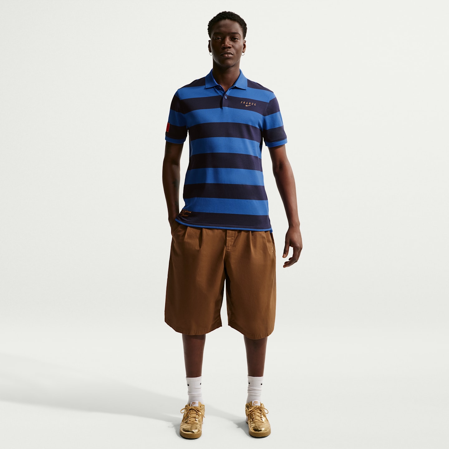 Мужские поло FFF The Nike Polo Dri-FIT Soccer Polo, цвет: Королевский синий / Медный — фото 4