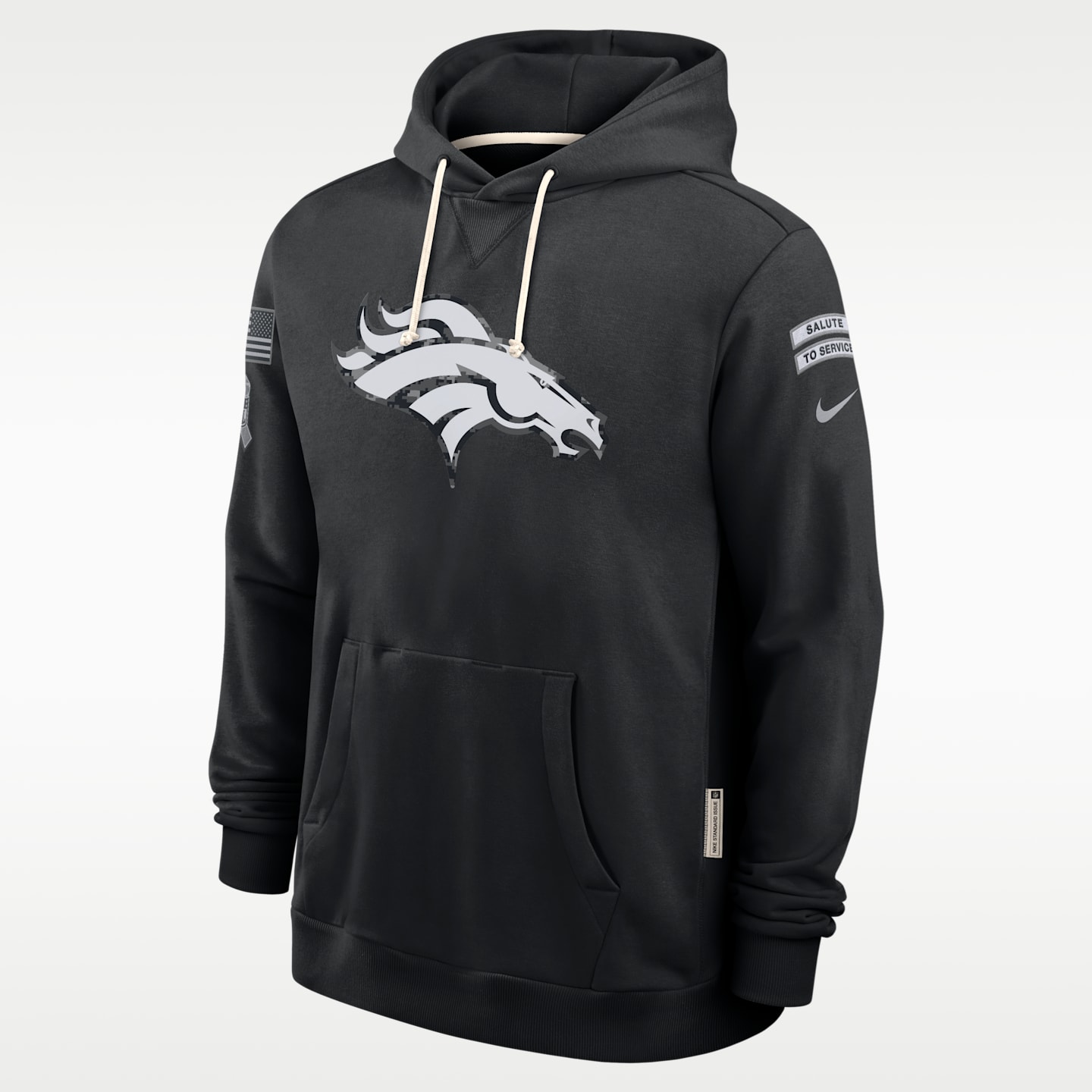Мужское худи Nike Denver Broncos Salute to Service Sideline Dri-FIT NFL, цвет: Чёрный — фото 1