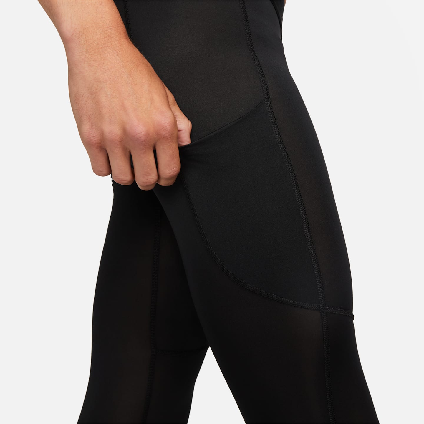 Мужские тайтсы для фитнеса Nike Pro Dri-FIT длиной 3/4, цвет: Чёрный / Белый — фото 5