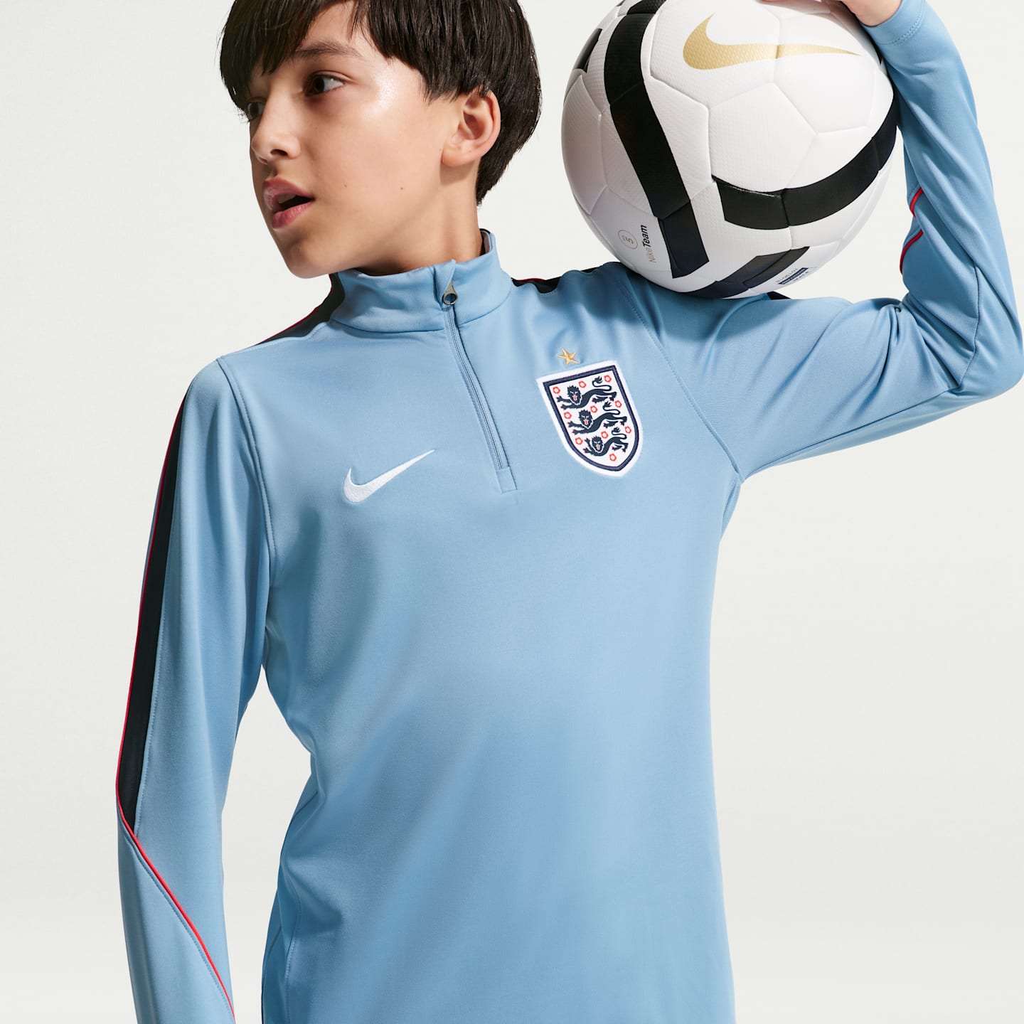 Детский топ Nike England Strike Dri-FIT Soccer Drill Top, цвет: Синий / Обсидиановый — фото 3