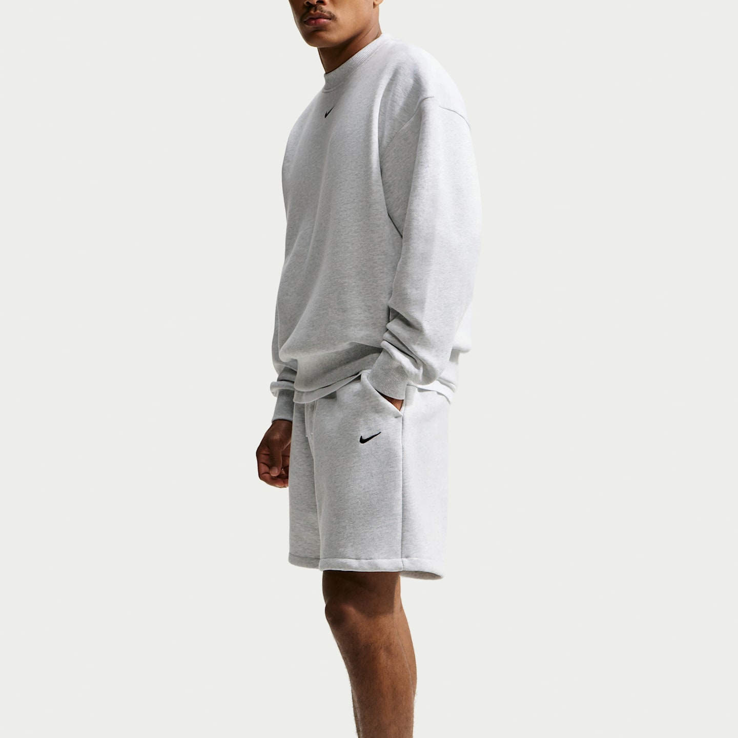 Мужские флисовые шорты Nike Solo, цвет: Берёзовый меланжевый / Чёрный — фото 4