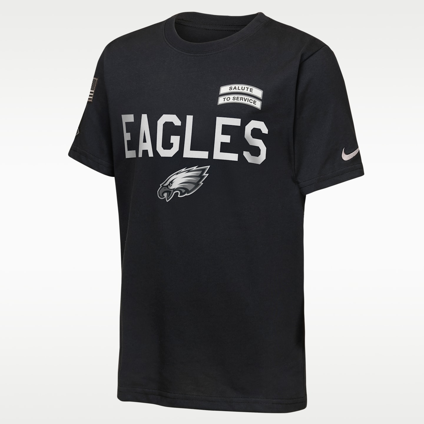 Детская футболка Nike Philadelphia Eagles Salute to Service Sideline Dri-FIT NFL, цвет: Чёрный — фото 1