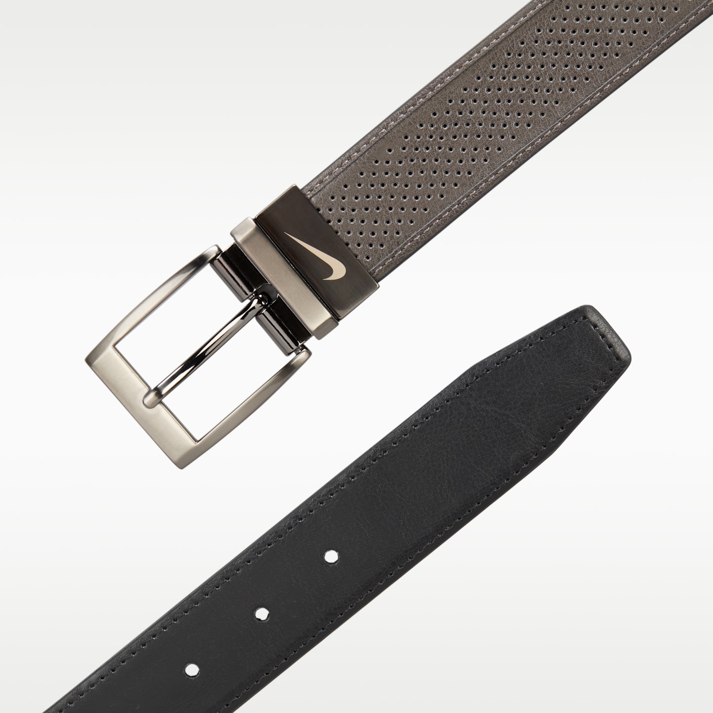 Мужской ремень Nike Tour Golf Perforated Reversible Belt, цвет: Серый — фото 2