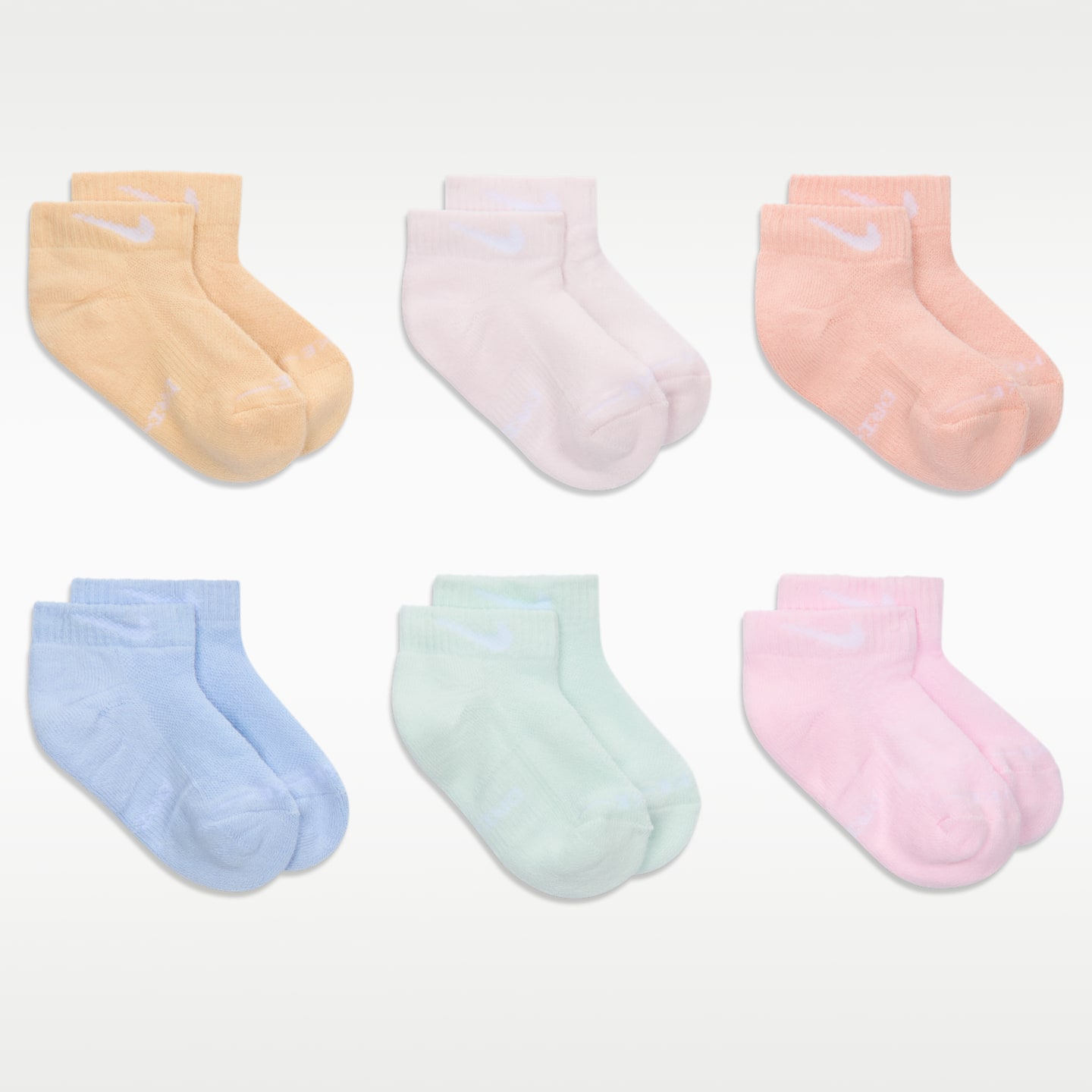 Детские короткие носки Nike Dri-FIT Elevated Everyday, 6 пар, цвет: Оранжевый — фото 3