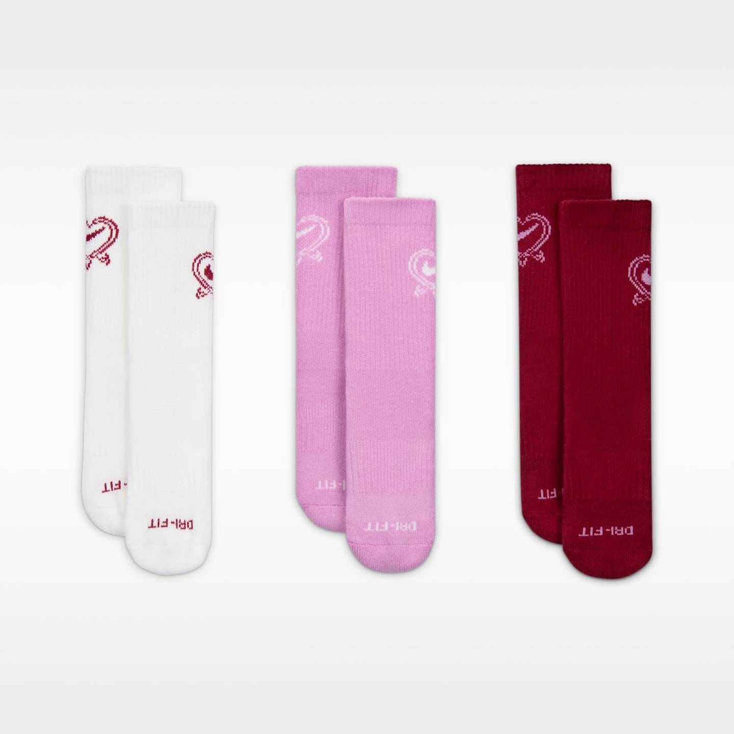 Детские носки Nike Dri-FIT V-day, 3 пары, цвет: Молочный — фото 2
