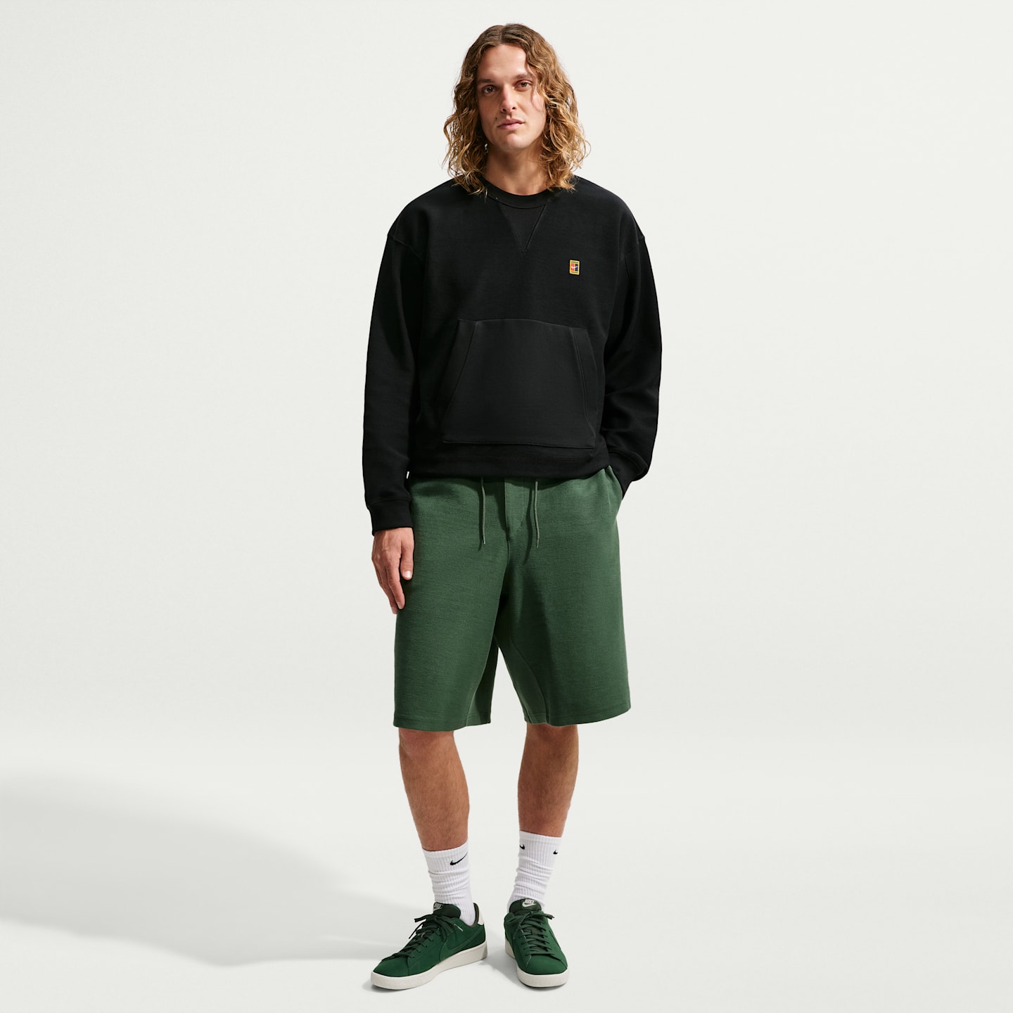 Мужской свитшот Nike Club Rules из махрового трикотажа, цвет: Чёрный / Молочный — фото 4