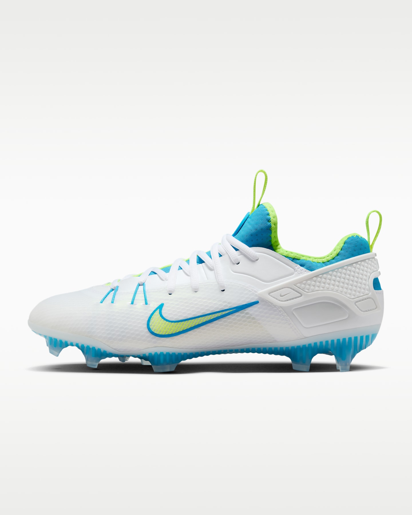 Женские бутсы Nike Huarache 9 Elite Low LAX SE Lacrosse, цвет: Белый / Яркий синий — фото 10