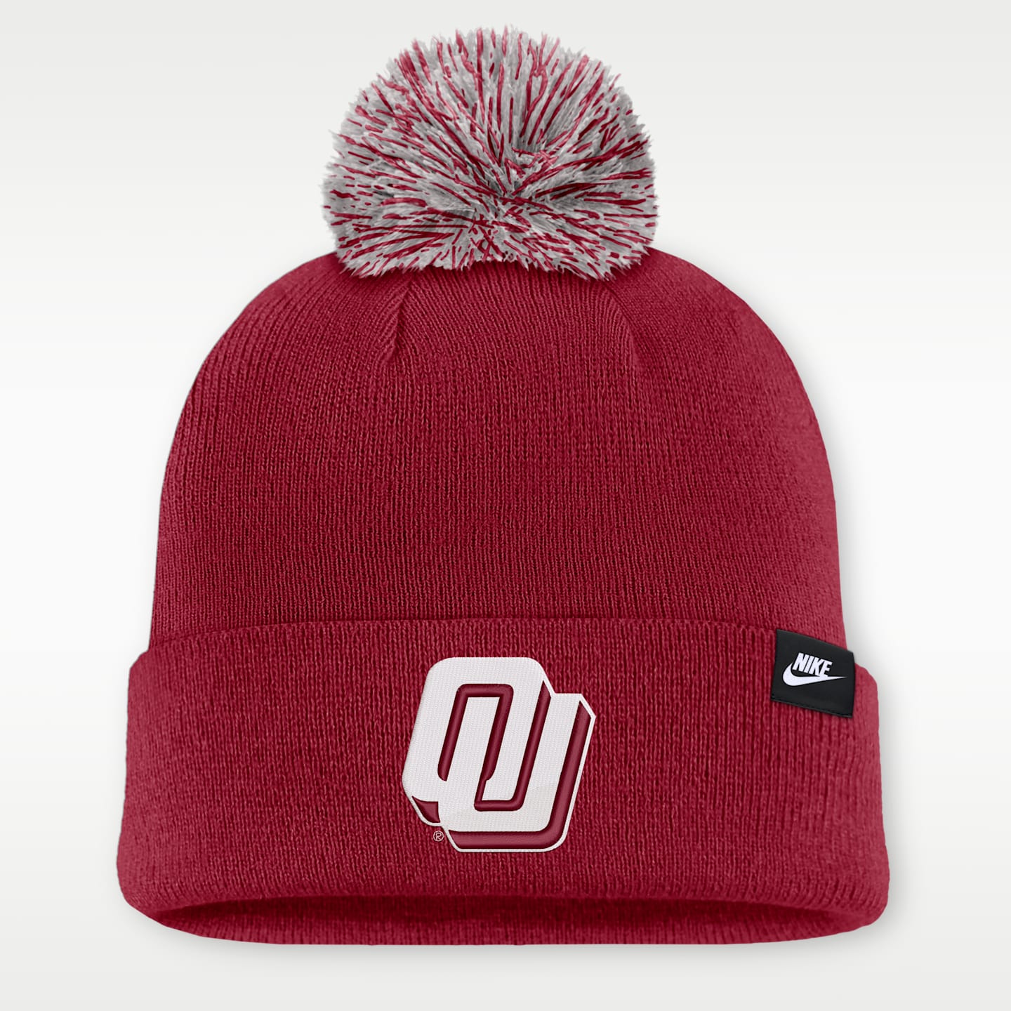 Мужская шапка-бини Nike Oklahoma Peak с отворотом, цвет: Малиновый — фото 2