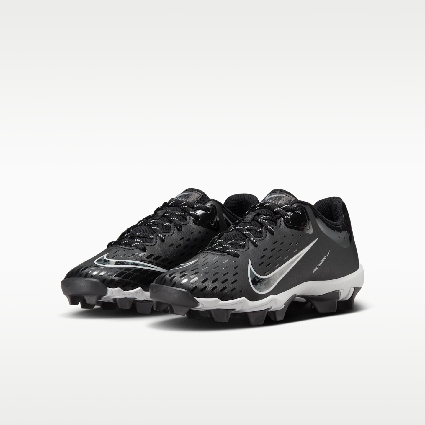 Детские бутсы Nike Hyperdiamond 4 Keystone Softball Cleats, цвет: Чёрный / Чистый платиновый — фото 5