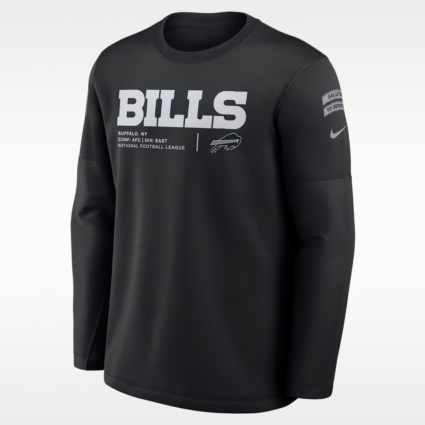 Мужской свитшот Nike Buffalo Bills Salute to Service Sideline Coaches NFL, цвет: Чёрный — фото 1