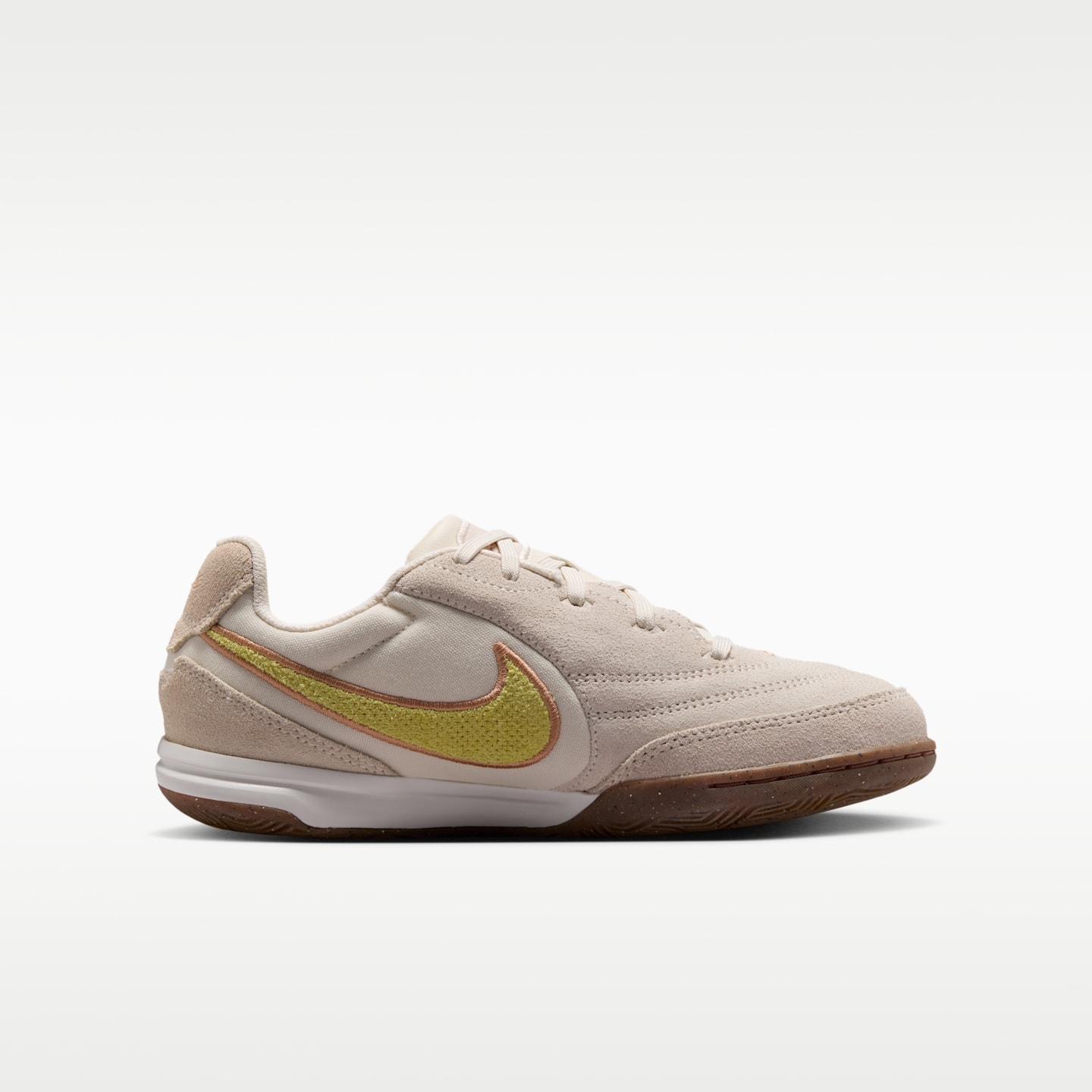 Детские кроссовки Nike Jr. Tiempo Streetgato PRM Low-Top Soccer, цвет: Меловой / Лимонный — фото 3