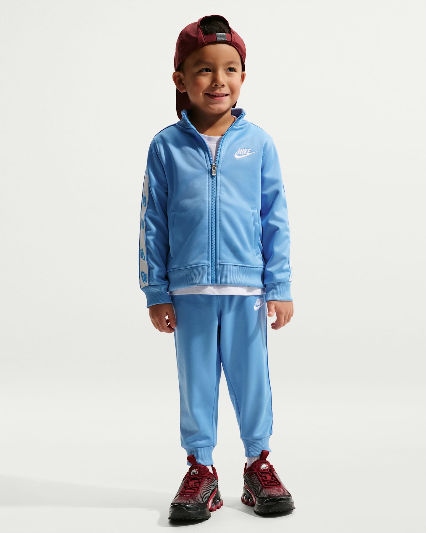 Комплект для малышей Nike Dri-FIT из 2 предметов на молнии с лентой с логотипом, цвет: Синий — фото 8