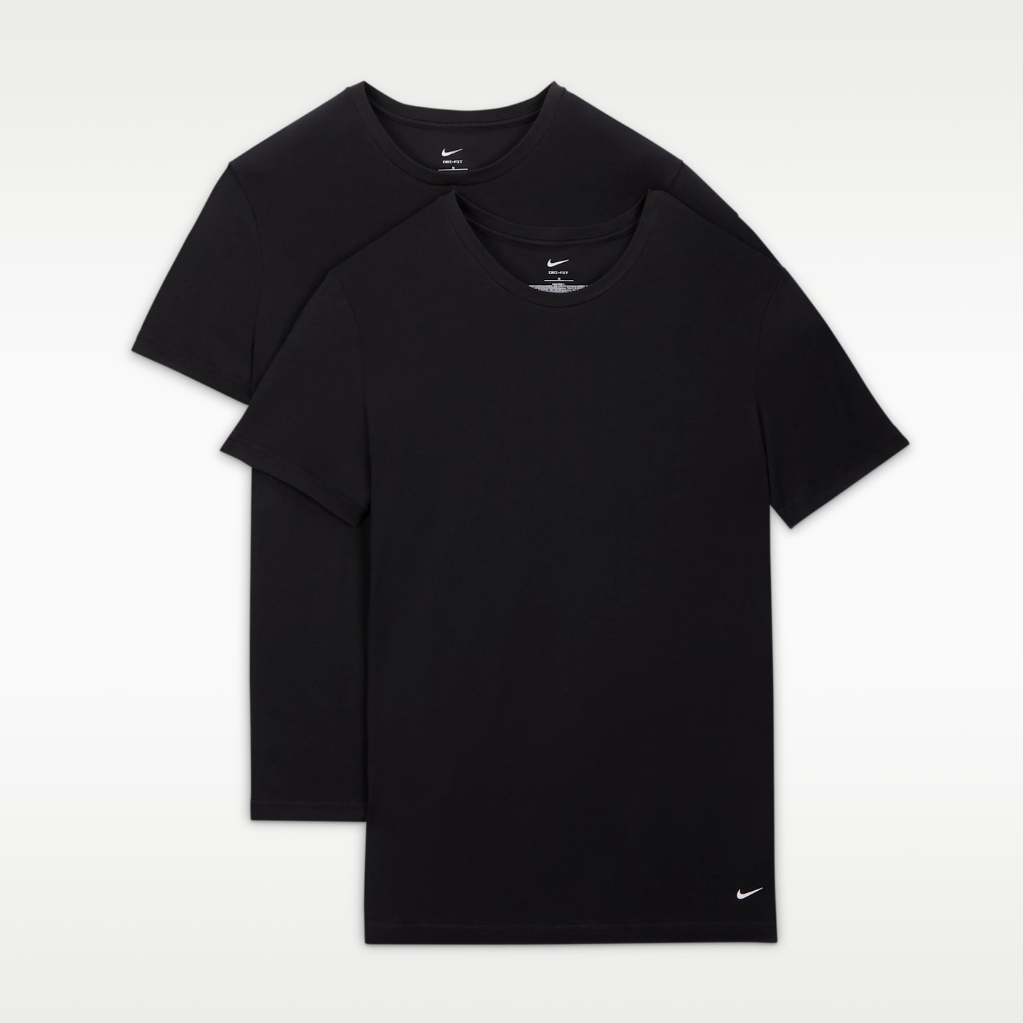 Мужская футболка Nike Essential Cotton Stretch, набор из 2 шт, цвет: Чёрный — фото 6