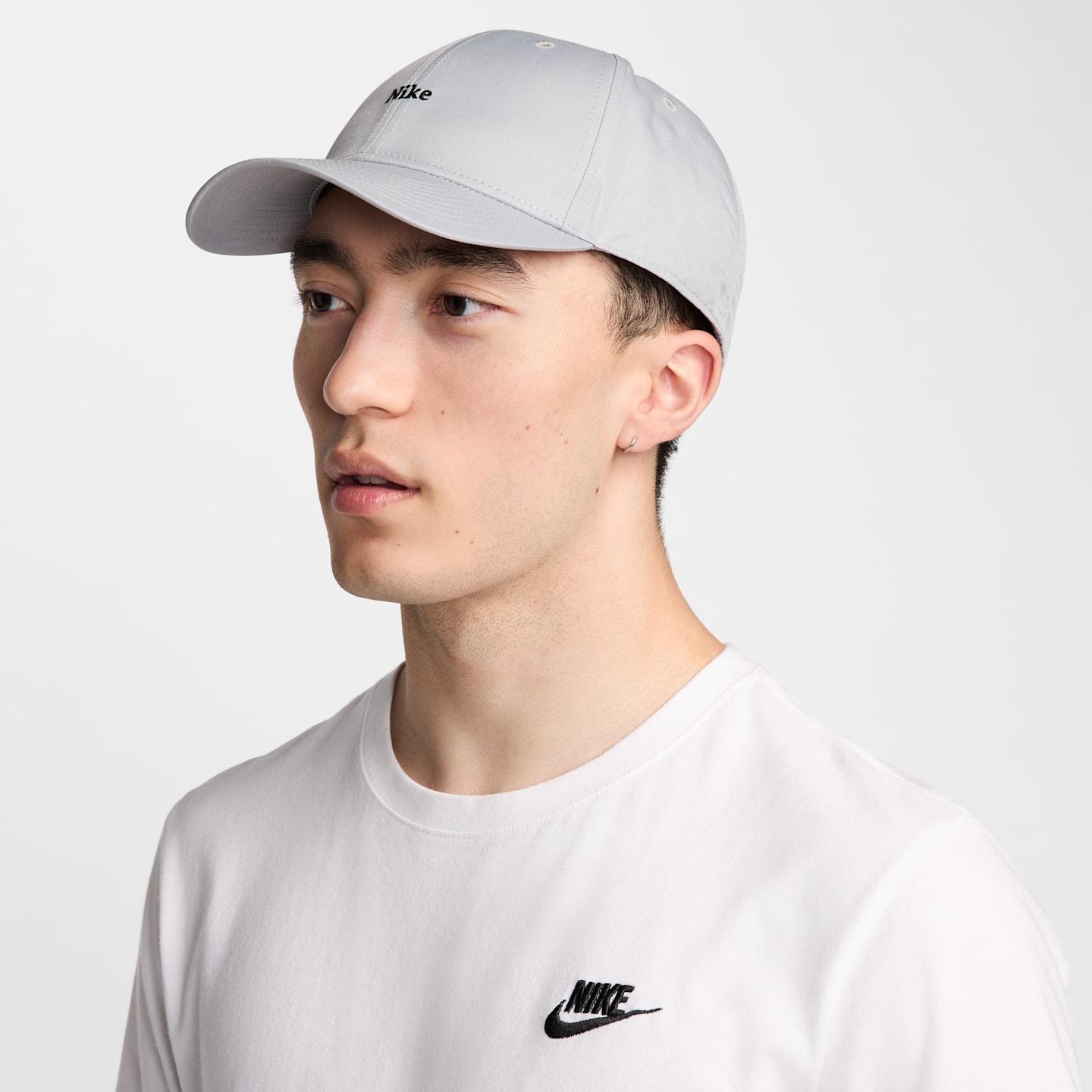 Мужская кепка Nike Club Structured Bill, цвет: Серый / Чёрный — фото 4